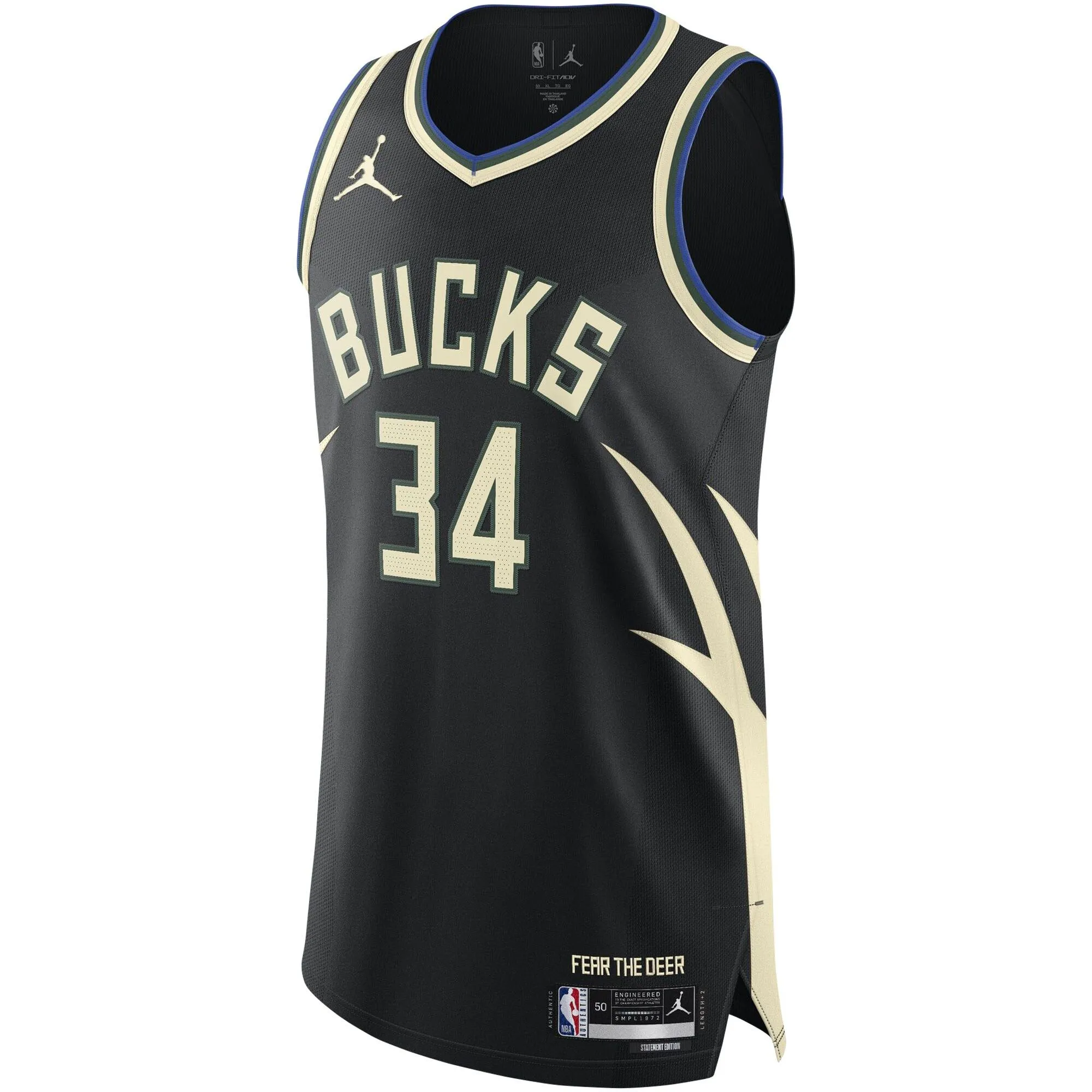 Giannis Antetokounmpo Milwaukee Bucks Jordan Brand  Player Jersey - Statement Edition - Black