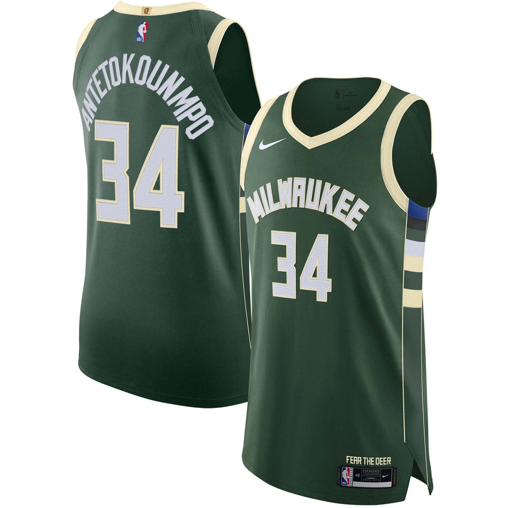 Giannis Antetokounmpo Milwaukee Bucks   Jersey - Icon Edition - Hunter Green