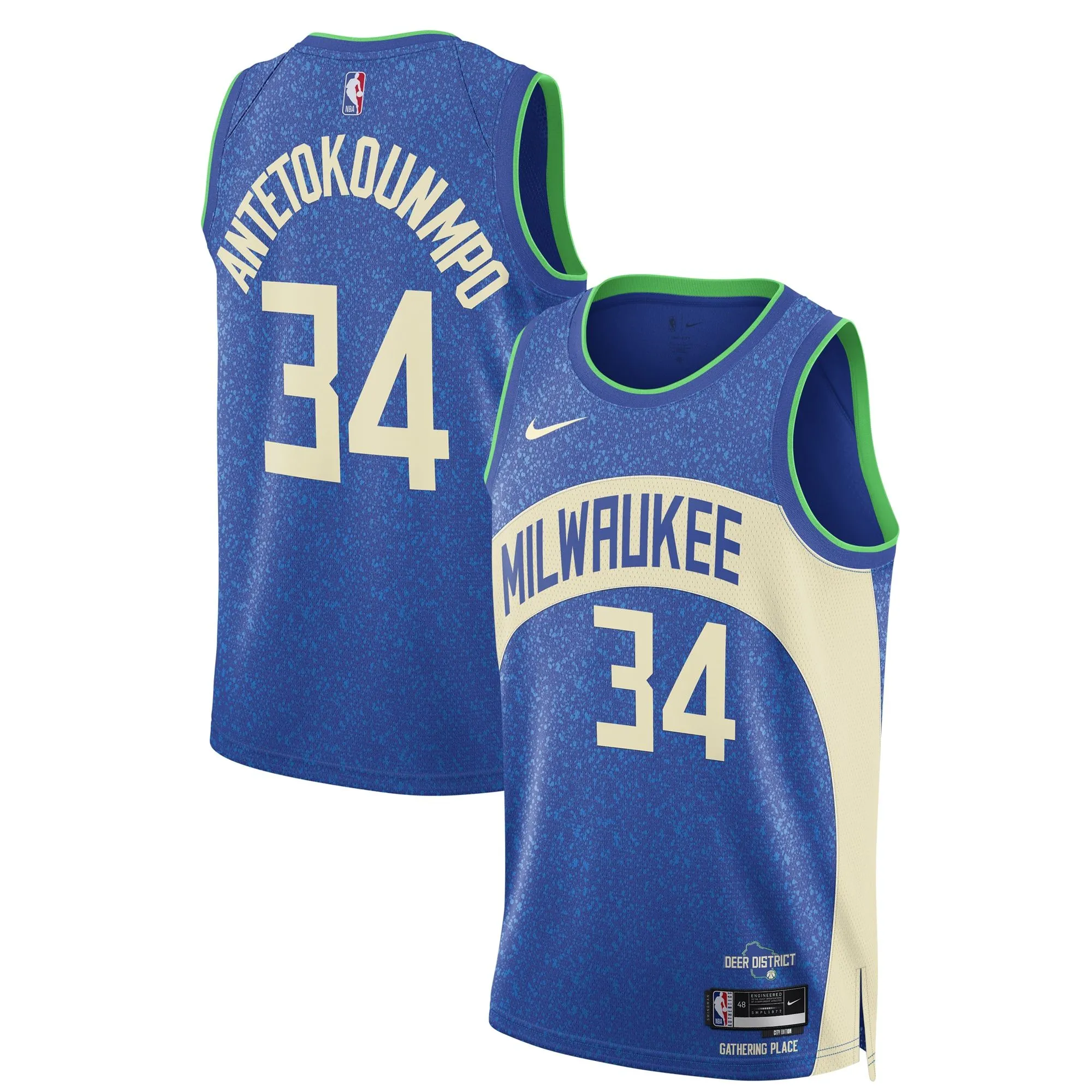 Giannis Antetokounmpo Milwaukee Bucks  Unisex 2023/24 Swingman Jersey - Blue - City Edition