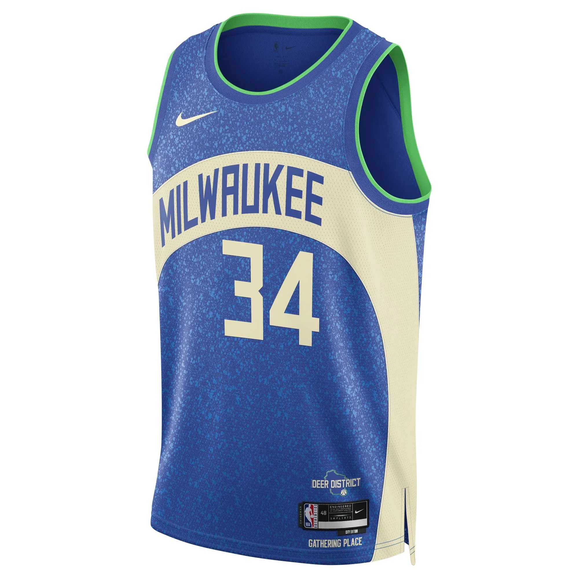 Giannis Antetokounmpo Milwaukee Bucks  Unisex 2023/24 Swingman Jersey - Blue - City Edition