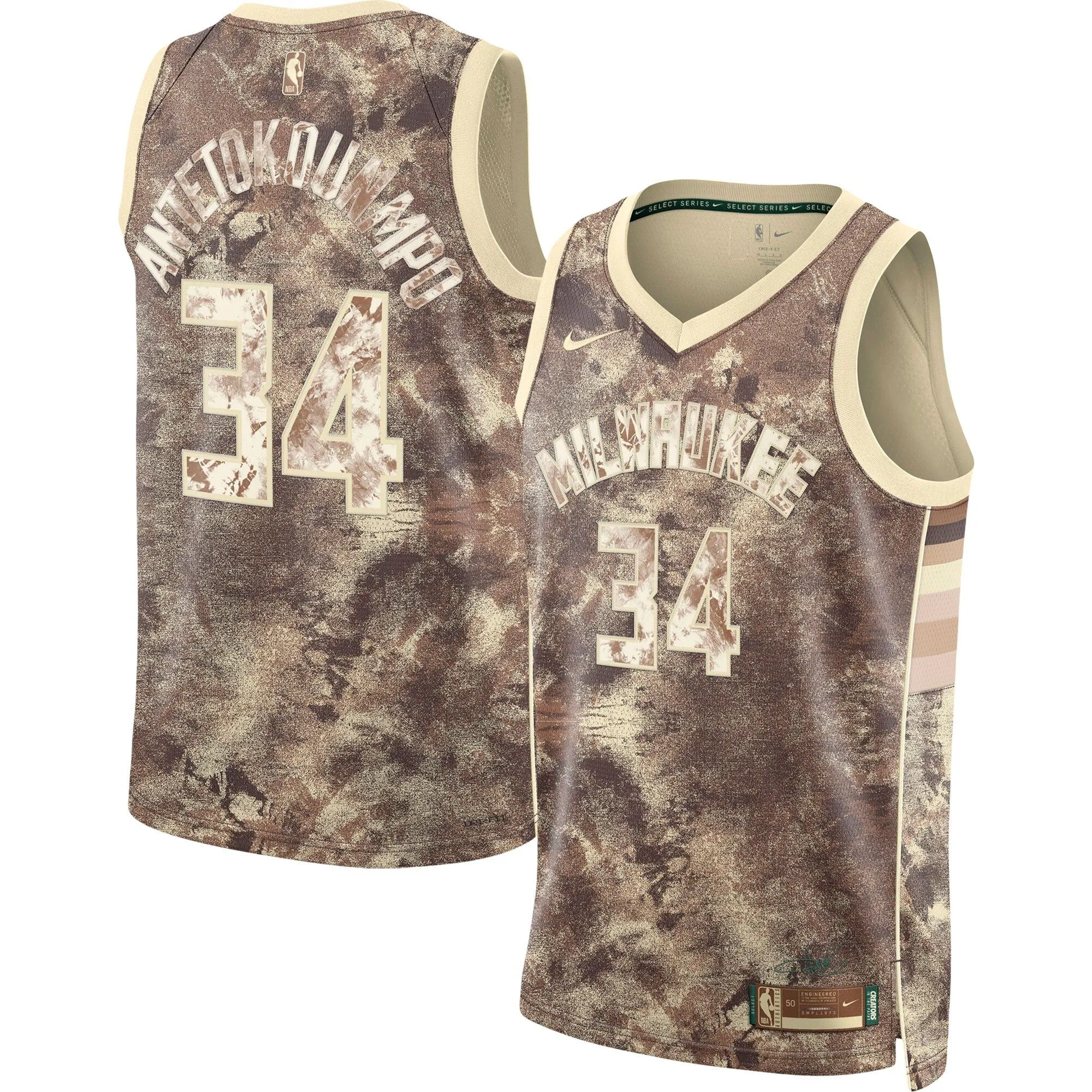 Giannis Antetokounmpo Milwaukee Bucks  Unisex Select Series Swingman Jersey - Brown