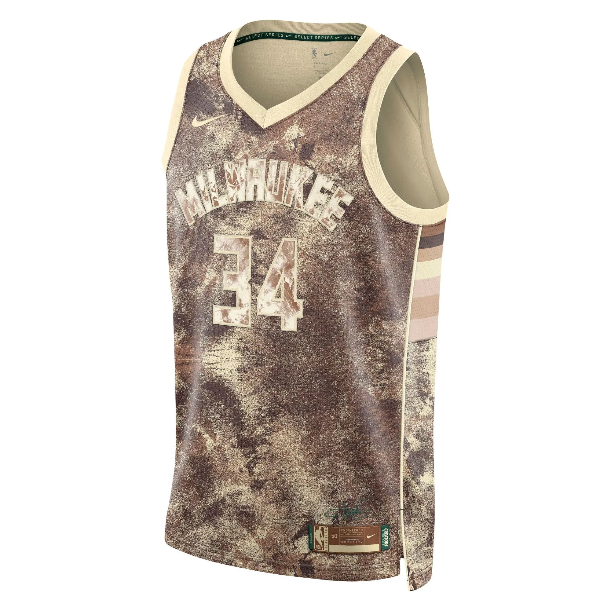 Giannis Antetokounmpo Milwaukee Bucks  Unisex Select Series Swingman Jersey - Brown