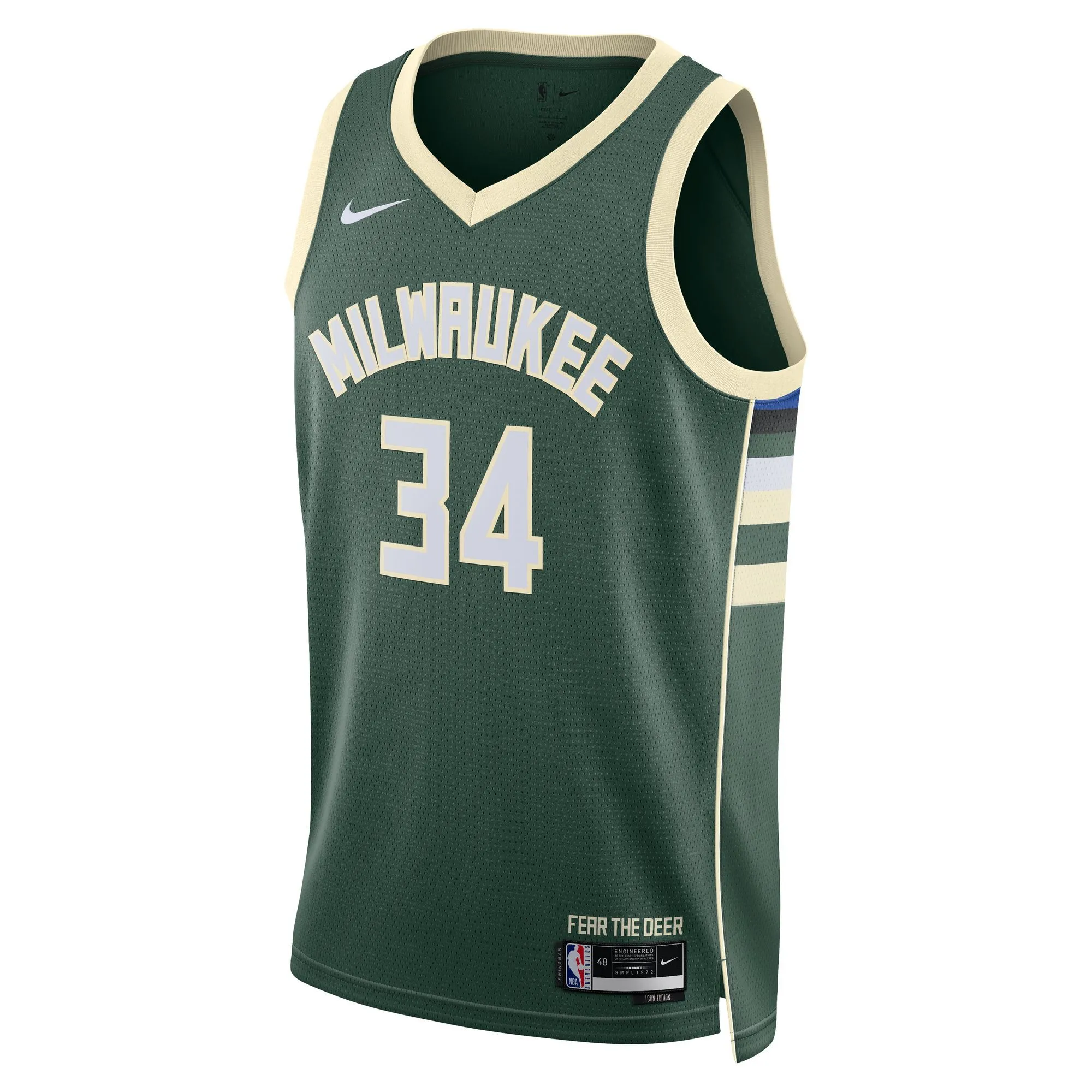 Giannis Antetokounmpo Milwaukee Bucks  Unisex Swingman Jersey - Icon Edition - Hunter Green