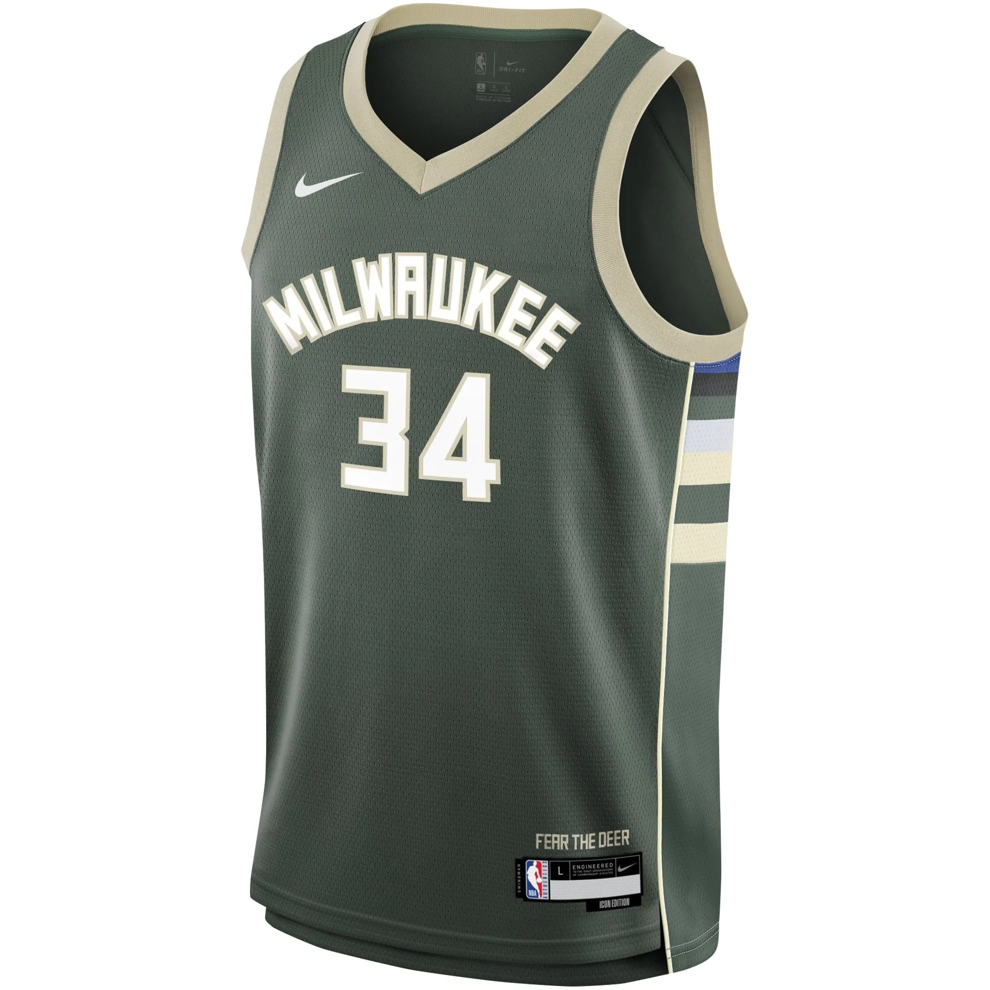 Giannis Antetokounmpo Milwaukee Bucks  Youth Swingman Jersey - Icon Edition - Hunter Green