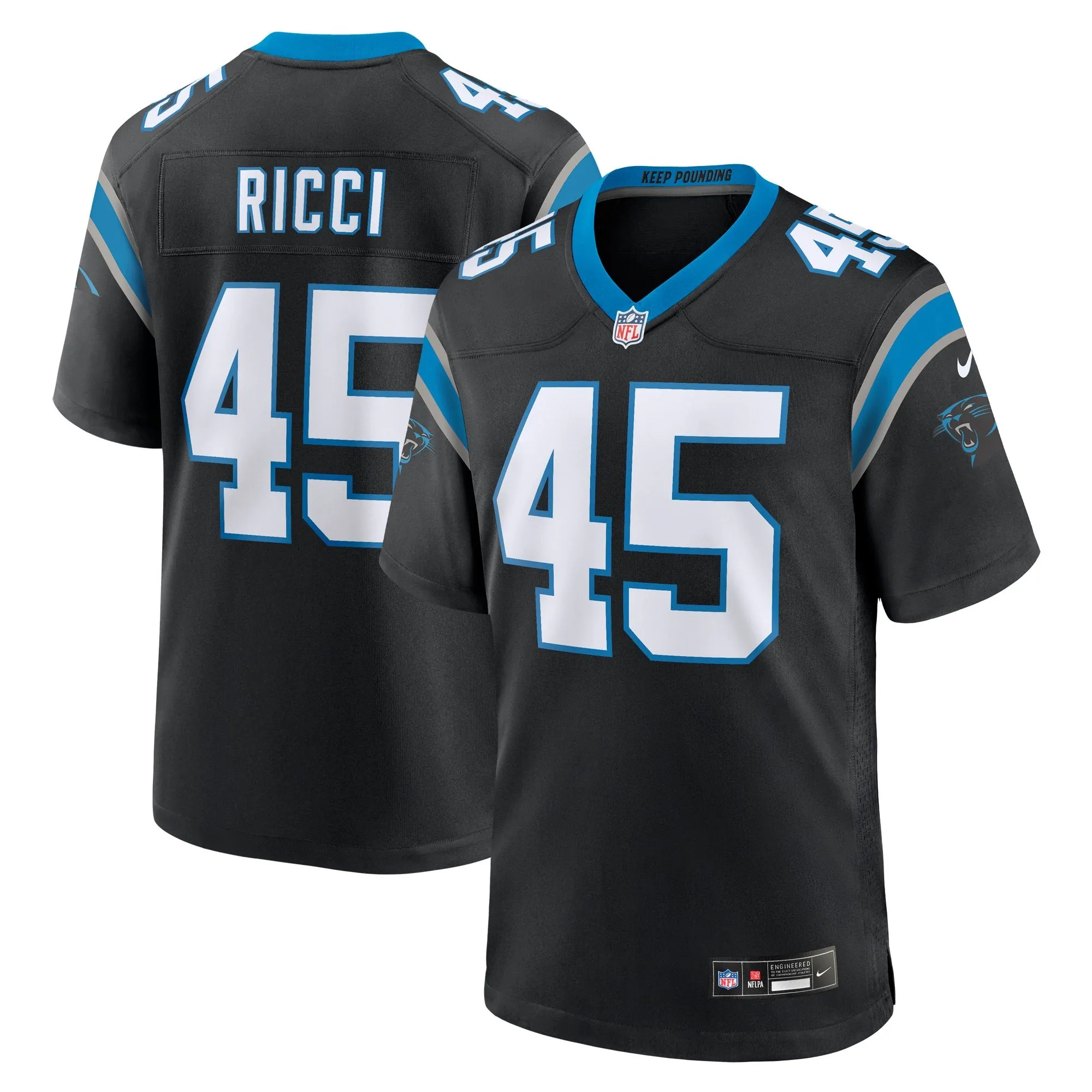 Giovanni Ricci Carolina Panthers  Team Game Jersey - Black