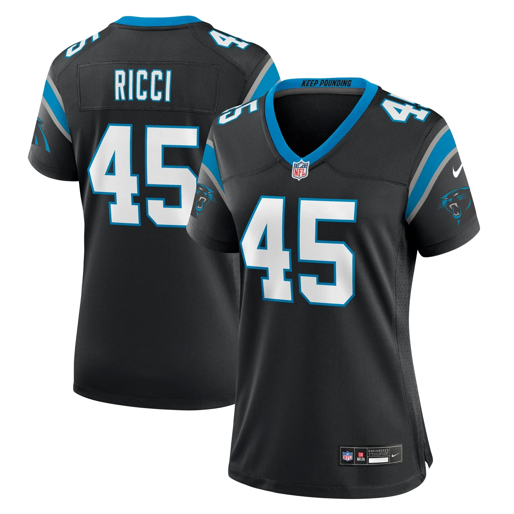 Giovanni Ricci Carolina Panthers  Women's Team Game Jersey - Black