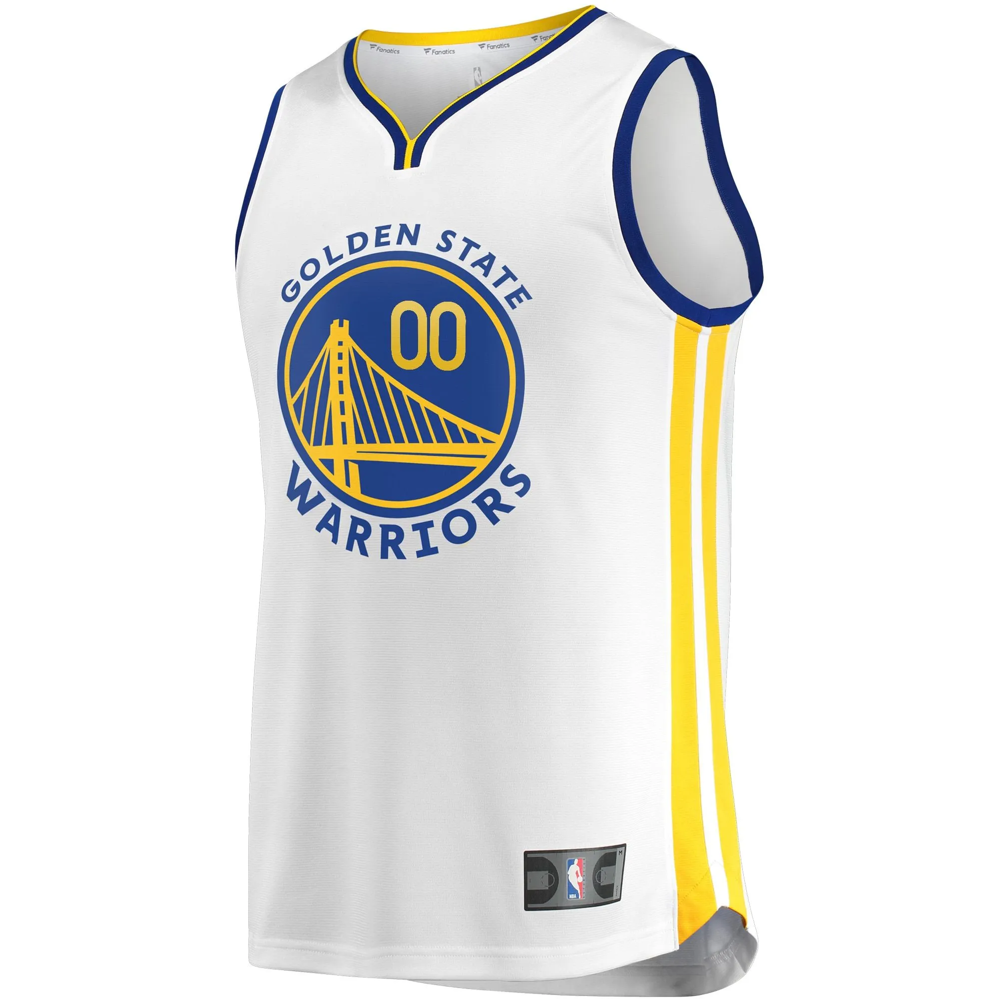 Golden State Warriors Fanatics Branded Fast Break Custom Replica Jersey White - Association Edition