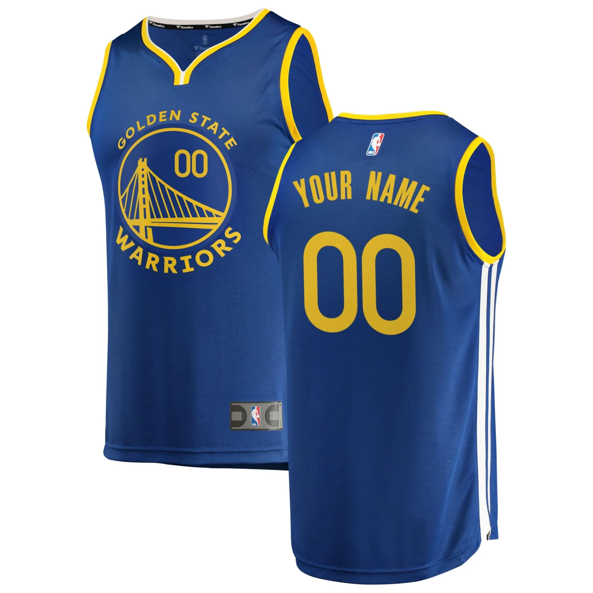 Golden State Warriors Fanatics Branded Youth 2019/20 Fast Break Custom Replica Jersey Royal - Icon Edition