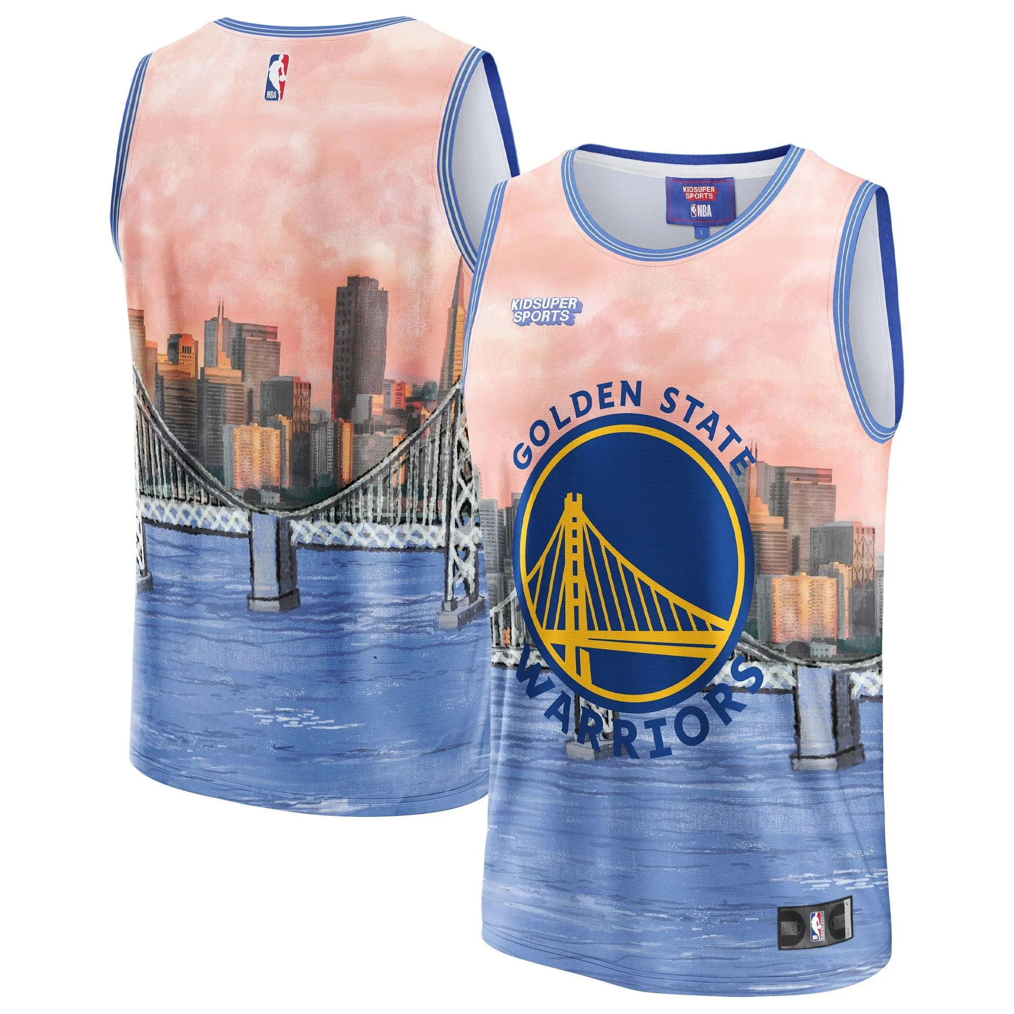 Golden State Warriors NBA & KidSuper Studios By Fanatics Unisex Hometown Jersey - Blue