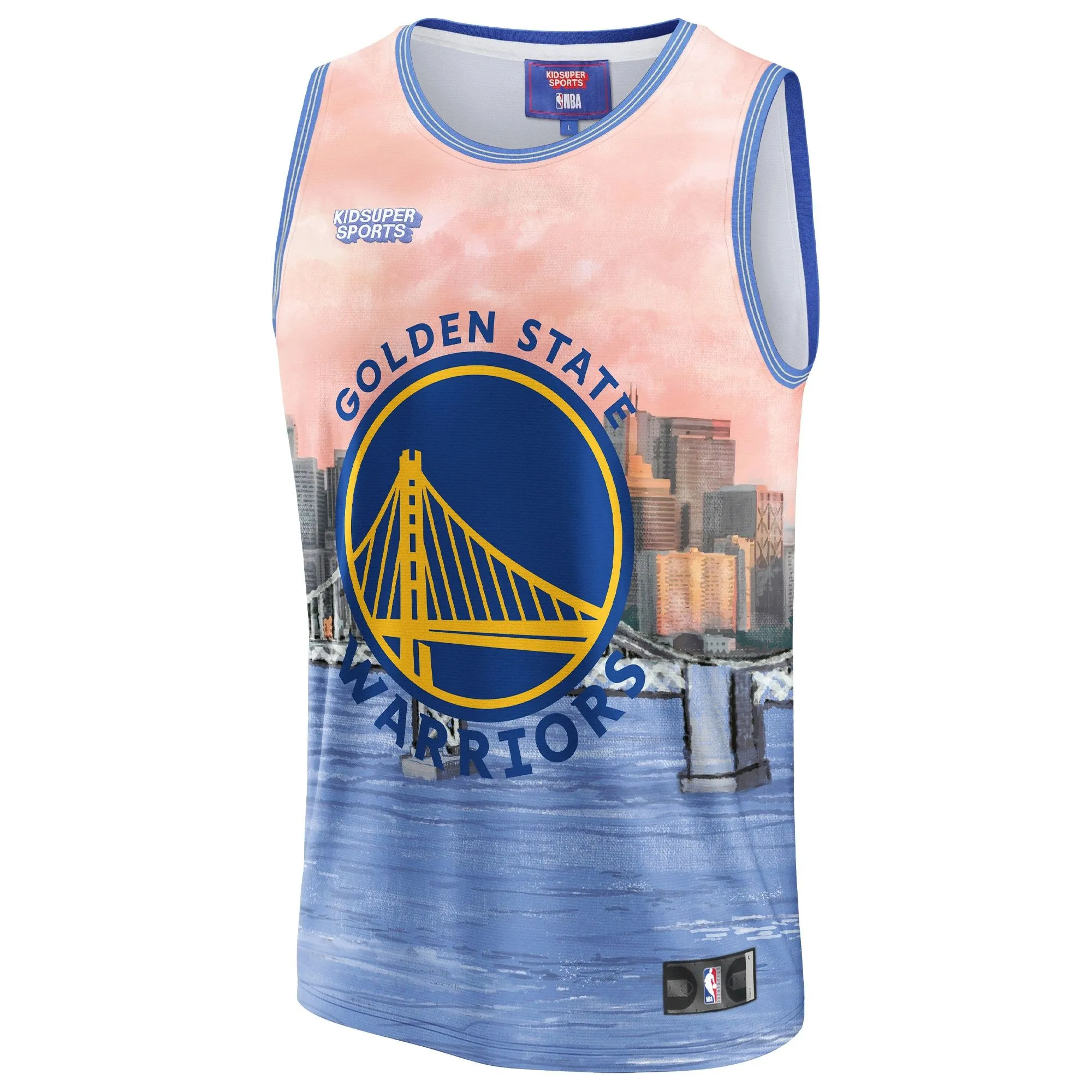 Golden State Warriors NBA & KidSuper Studios By Fanatics Unisex Hometown Jersey - Blue