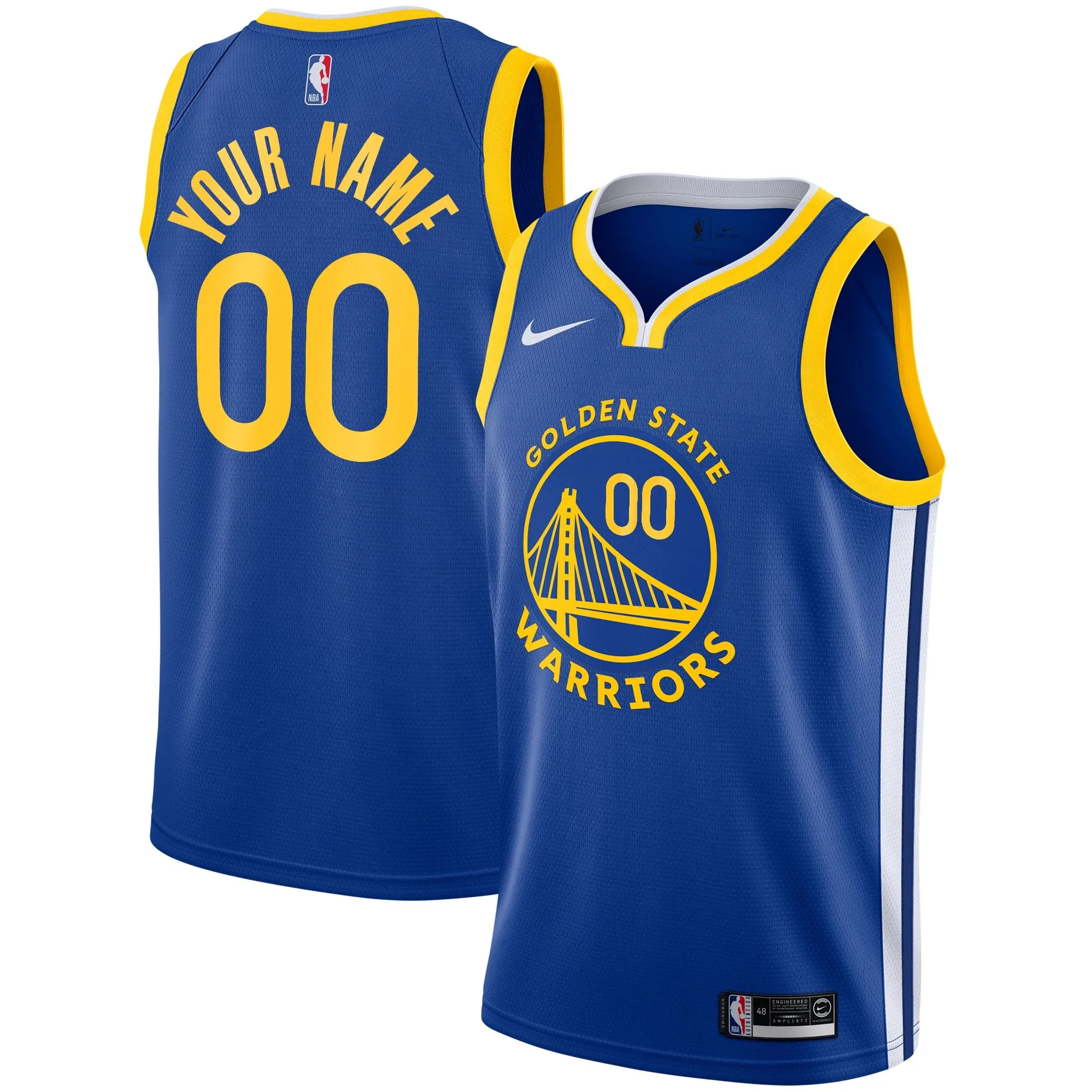 Golden State Warriors  Unisex 2019/20 Custom Swingman Jersey - Royal - Icon Edition