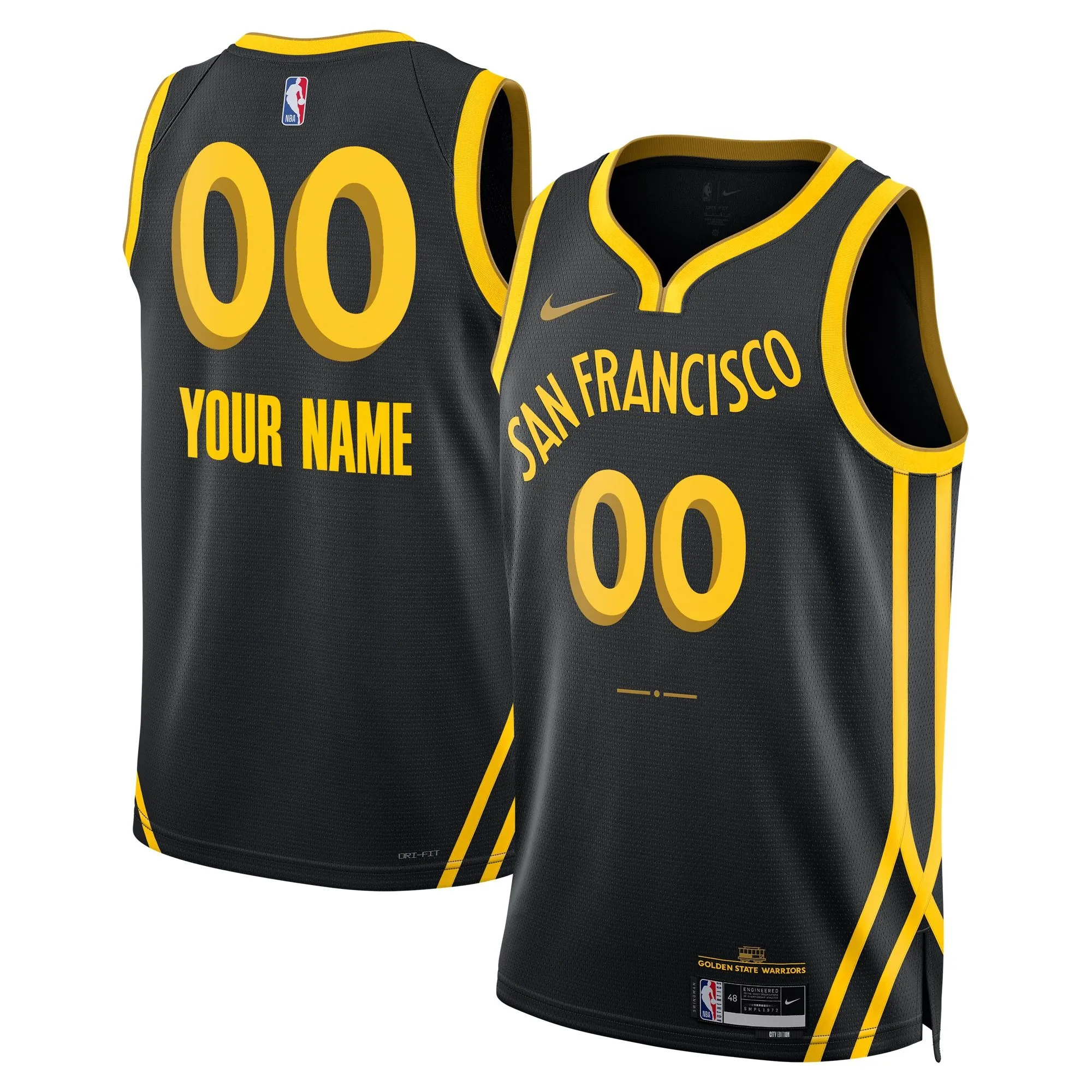 Golden State Warriors  Unisex 2023/24 Custom Swingman Jersey - Black - City Edition