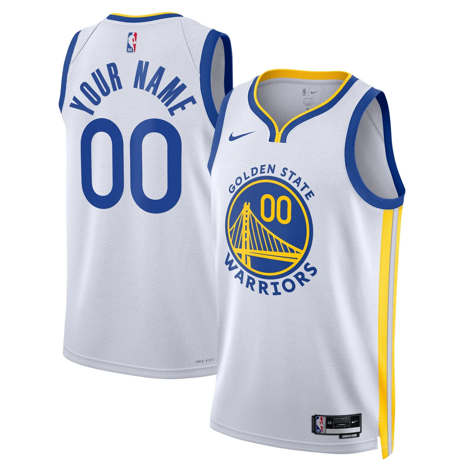 Golden State Warriors  Unisex Swingman Custom Jersey White - Association Edition