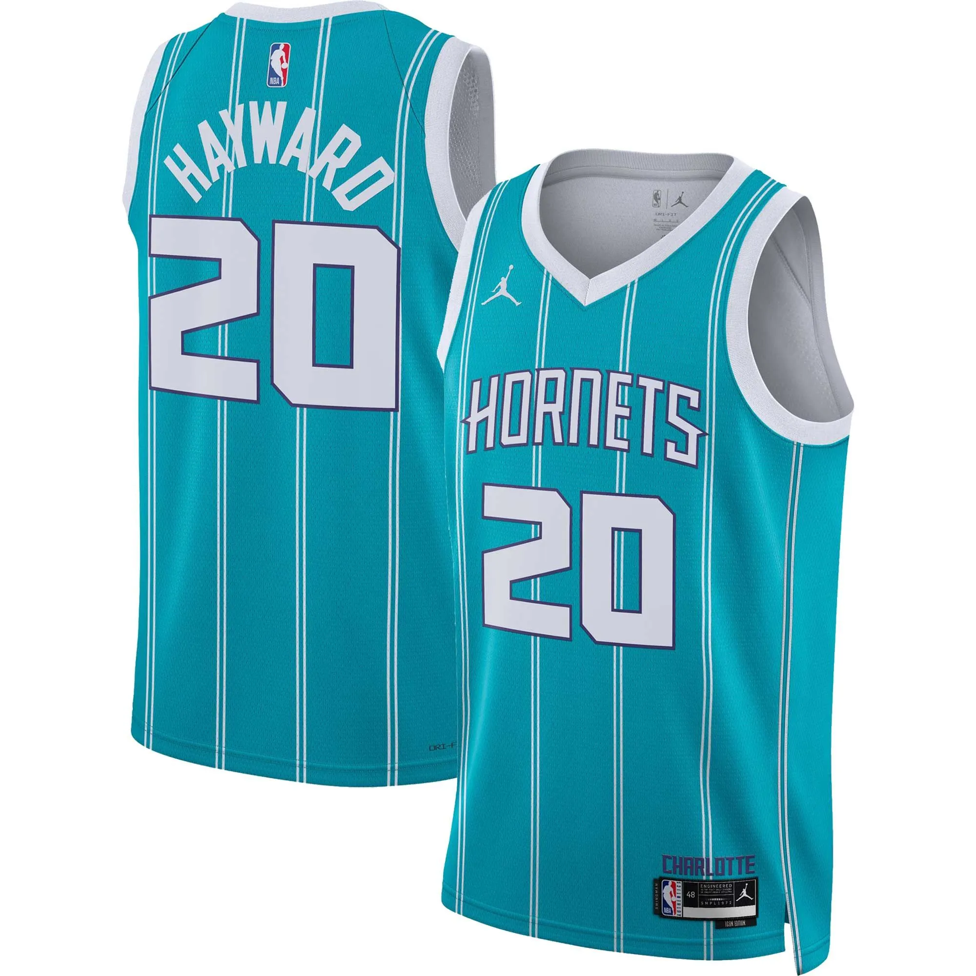 Gordon Hayward Charlotte Hornets Jordan Brand Unisex Swingman Jersey - Icon Edition - Teal