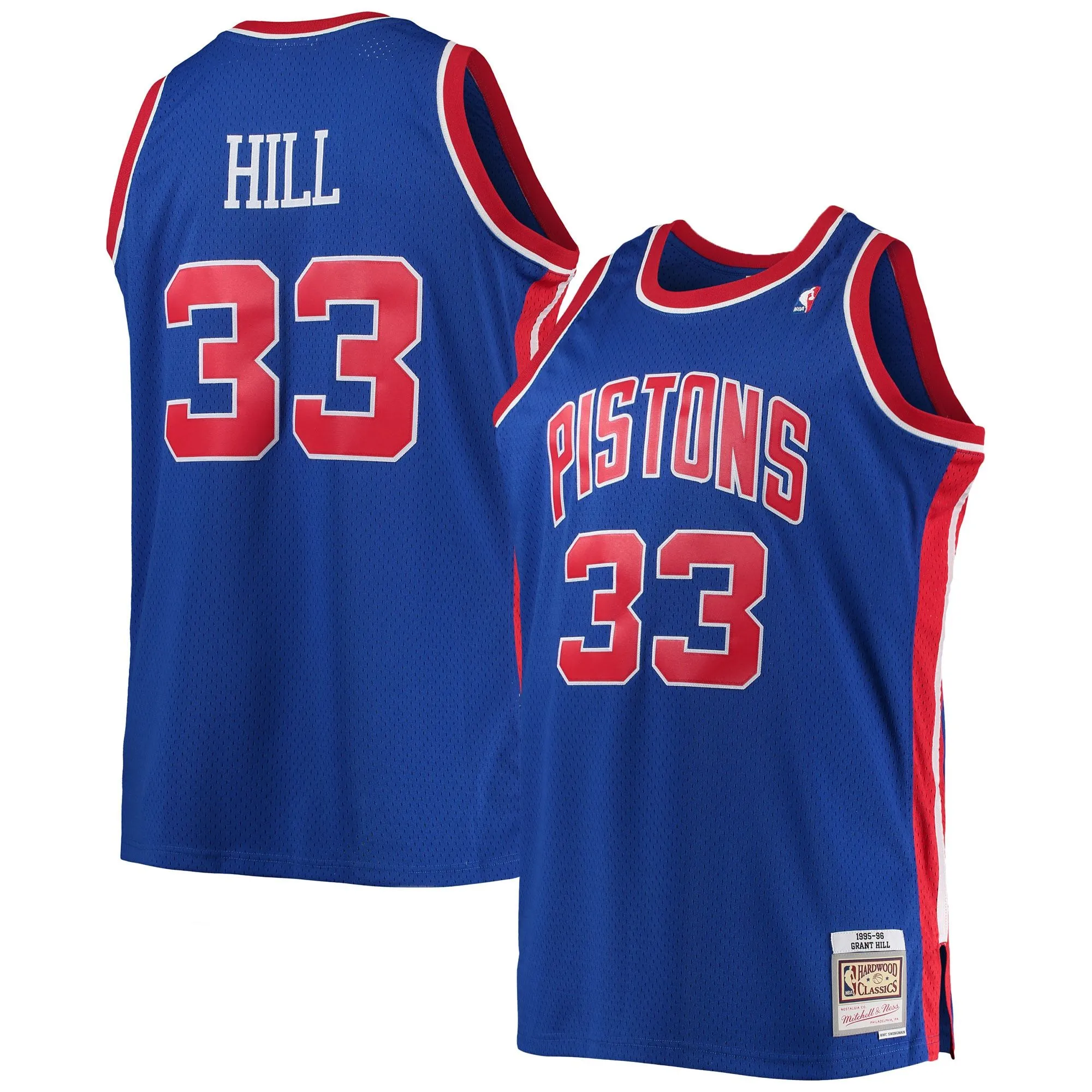 Grant Hill Detroit Pistons Mitchell & Ness 1995/96 Big & Tall Hardwood Classics Swingman Jersey - Blue