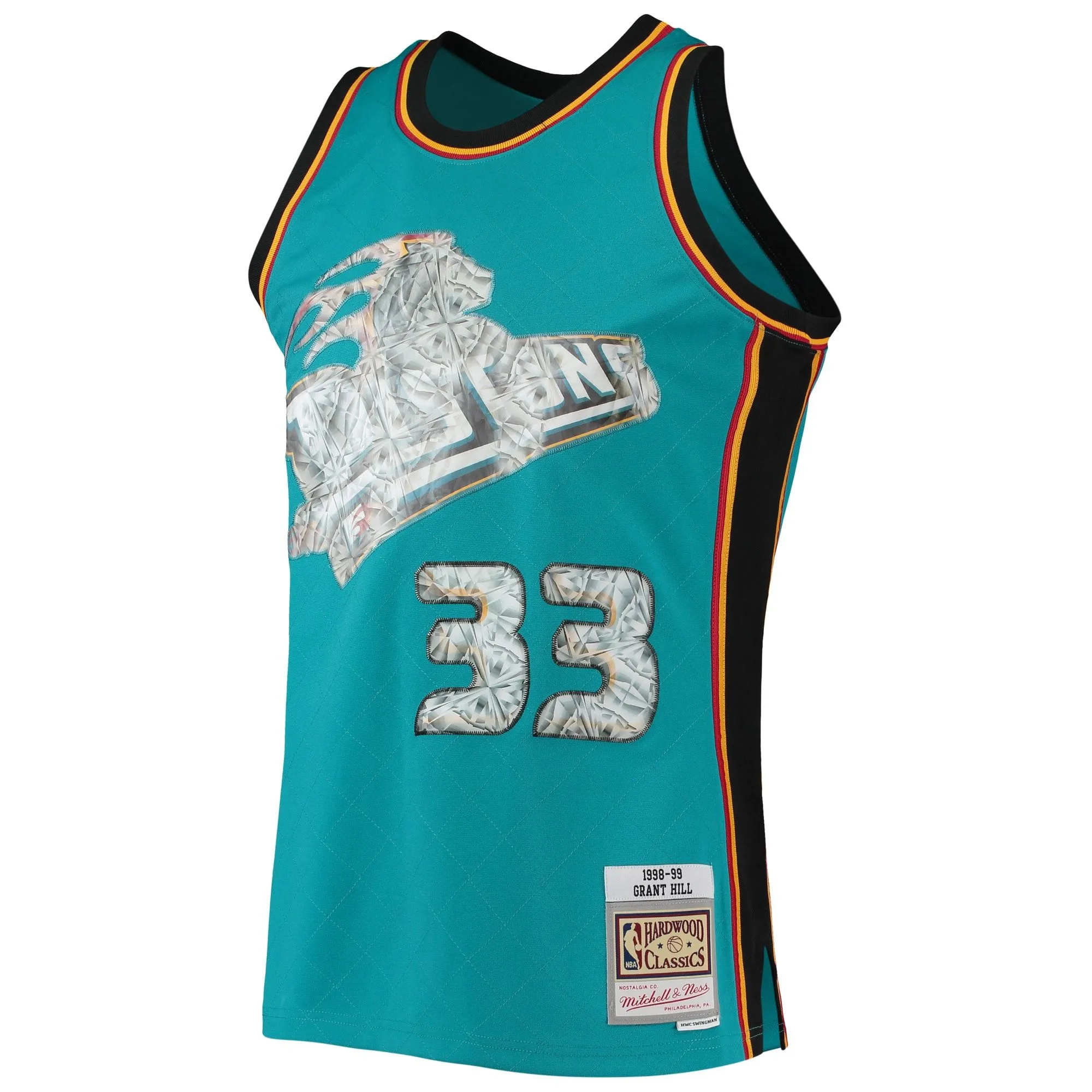 Grant Hill Detroit Pistons Mitchell & Ness 1998/99 Hardwood Classics NBA 75th Anniversary Diamond Swingman Jersey - Teal