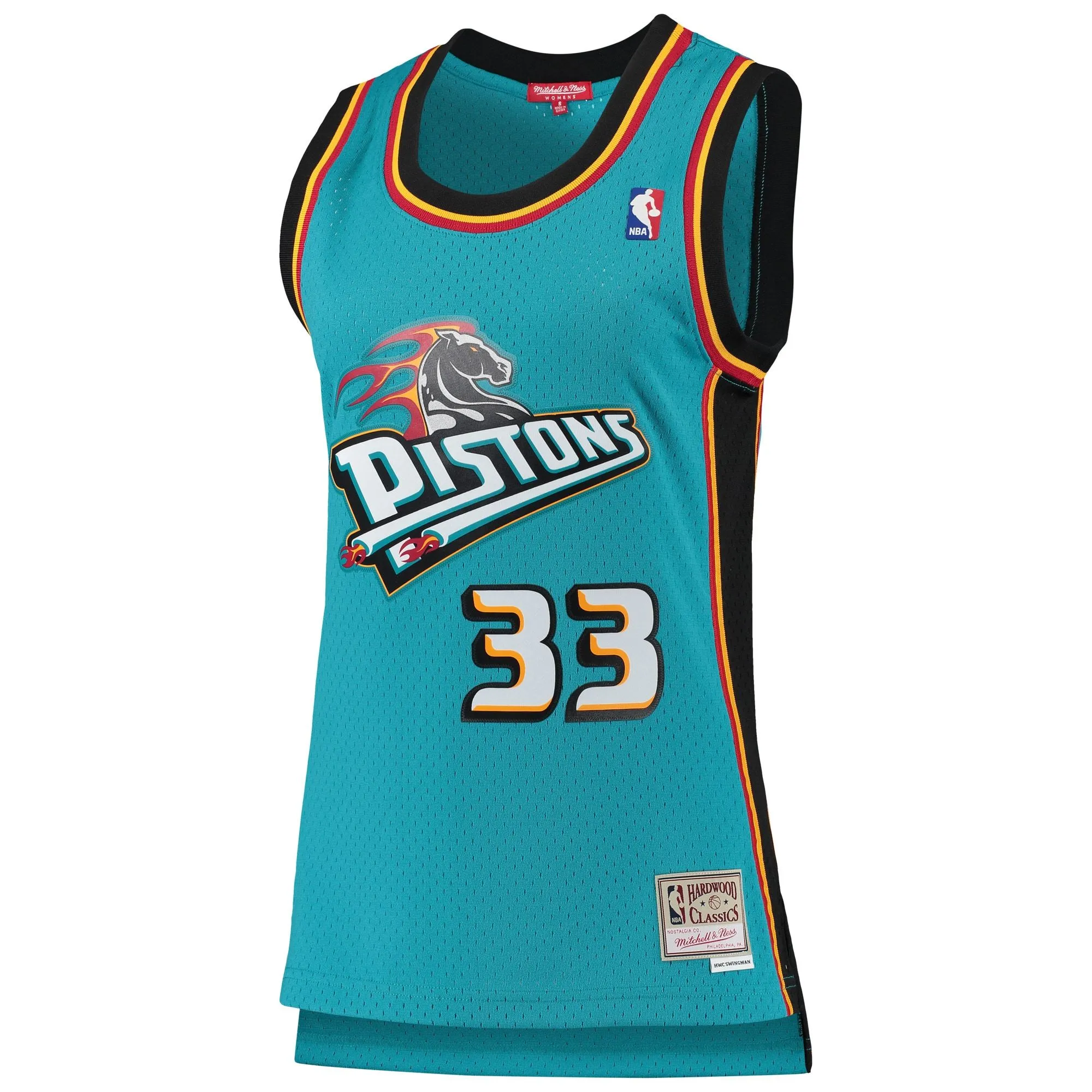 Grant Hill Detroit Pistons Mitchell & Ness Women's 1998/99 Hardwood Classics Swingman Jersey - Teal