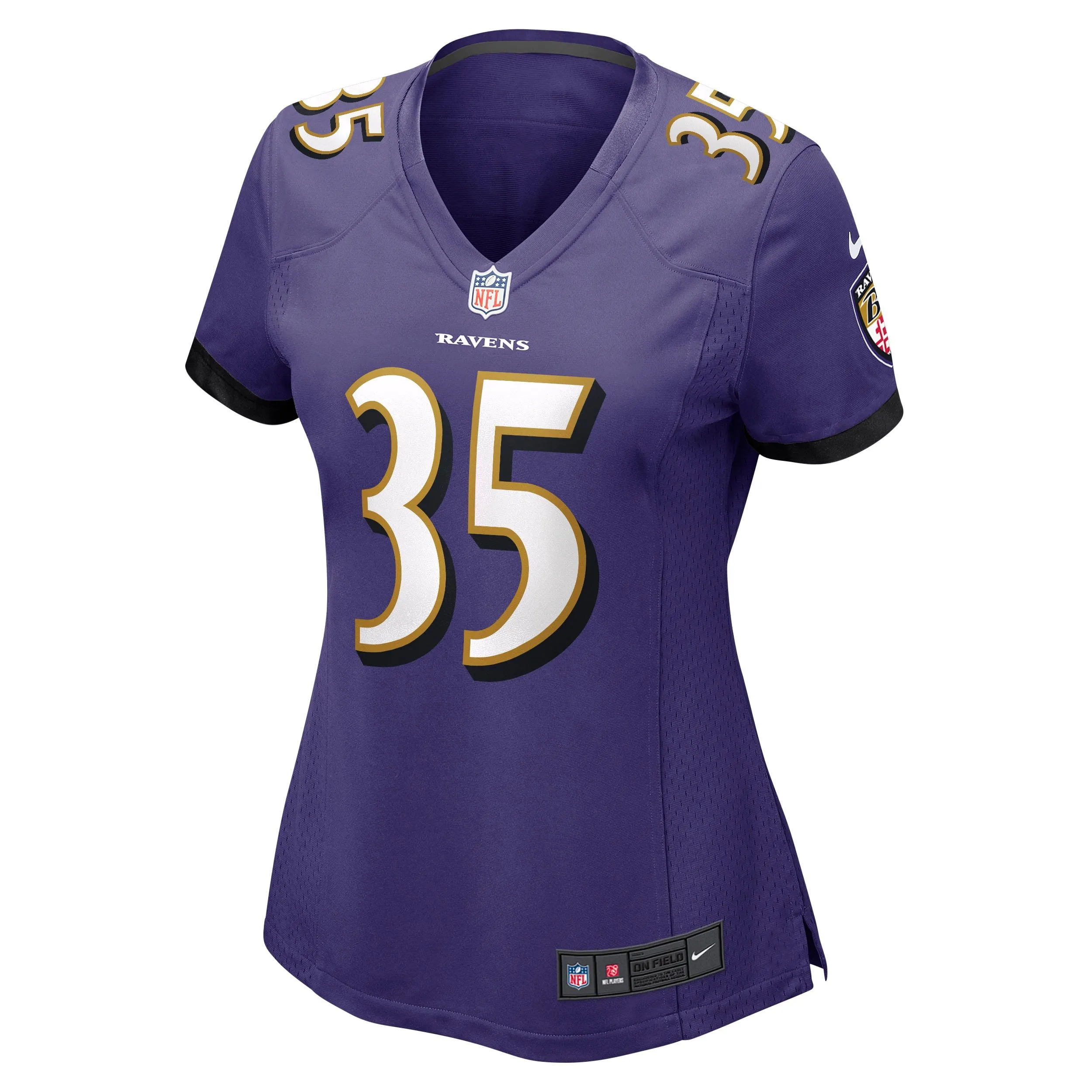 Gus Edwards Baltimore Ravens  Women's Game Jersey - Purple