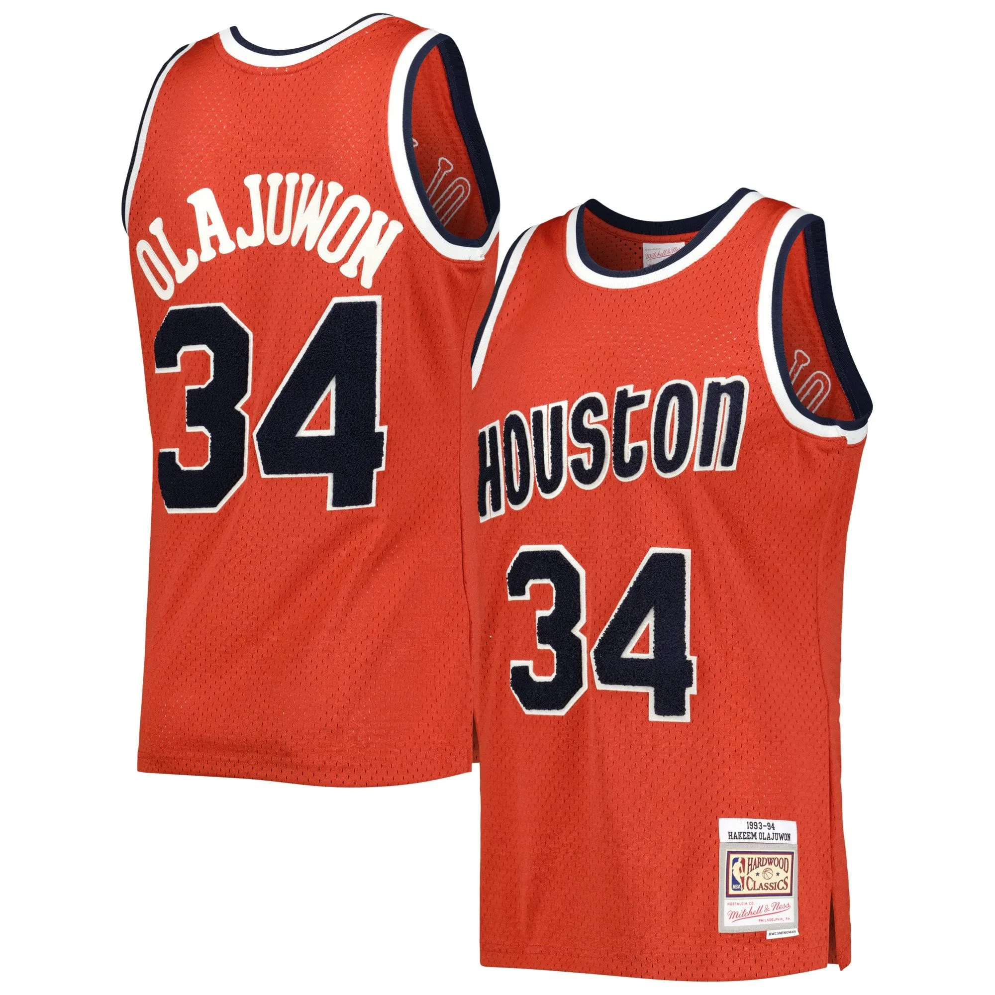 Hakeem Olajuwon Houston Rockets Mitchell & Ness 1993/94 Hardwood Classics Off-Court Swingman Jersey - Red