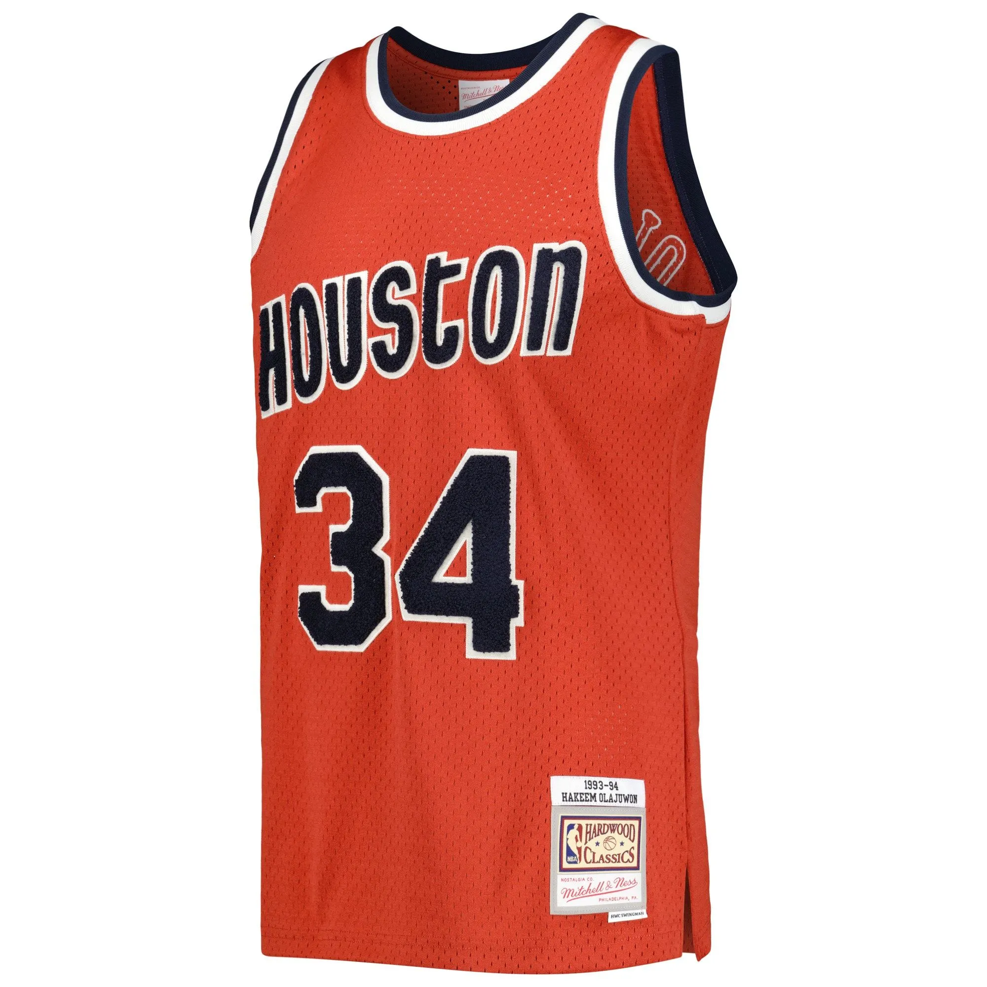 Hakeem Olajuwon Houston Rockets Mitchell & Ness 1993/94 Hardwood Classics Off-Court Swingman Jersey - Red