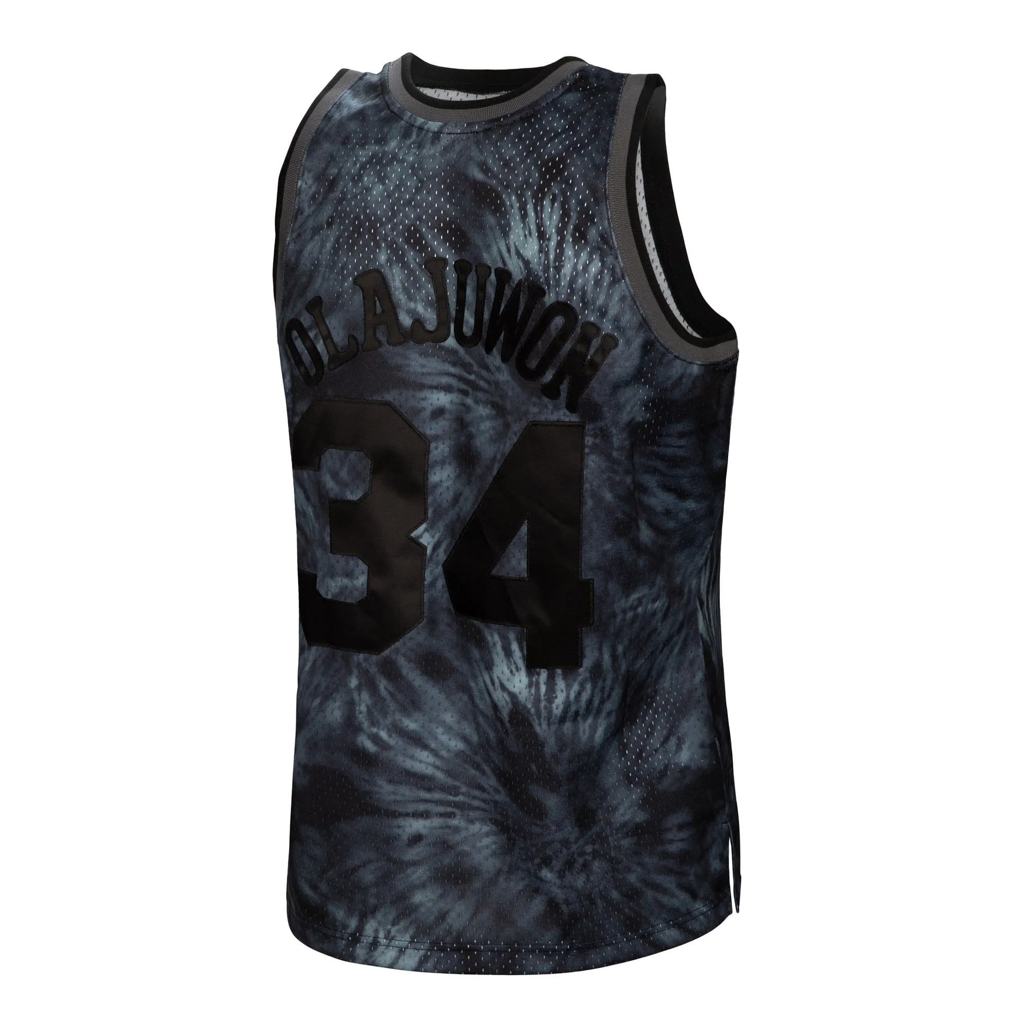 Hakeem Olajuwon Houston Rockets Mitchell & Ness Hardwood Classics 1993/94 Tie-Dye Swingman Jersey - Black