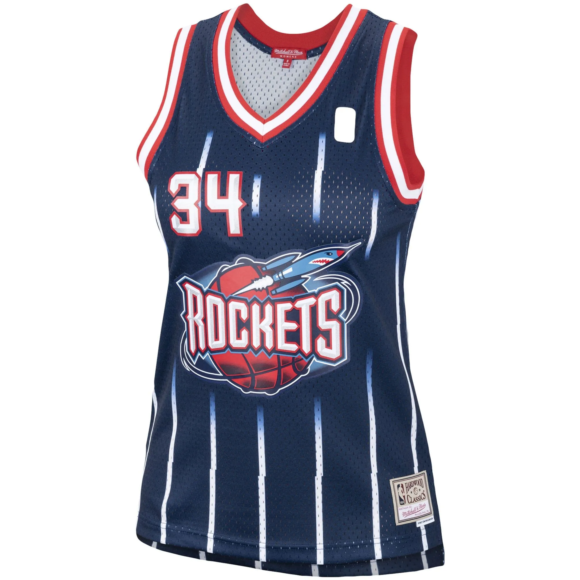 Hakeem Olajuwon Houston Rockets Mitchell & Ness Women's  Hardwood Classics Swingman Jersey - Navy