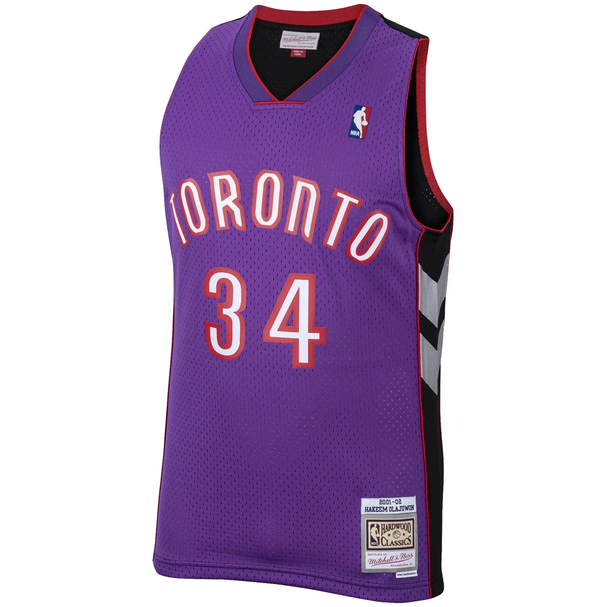 Hakeem Olajuwon Toronto Raptors Mitchell & Ness 2001/02 Hardwood Classics Swingman Jersey - Purple