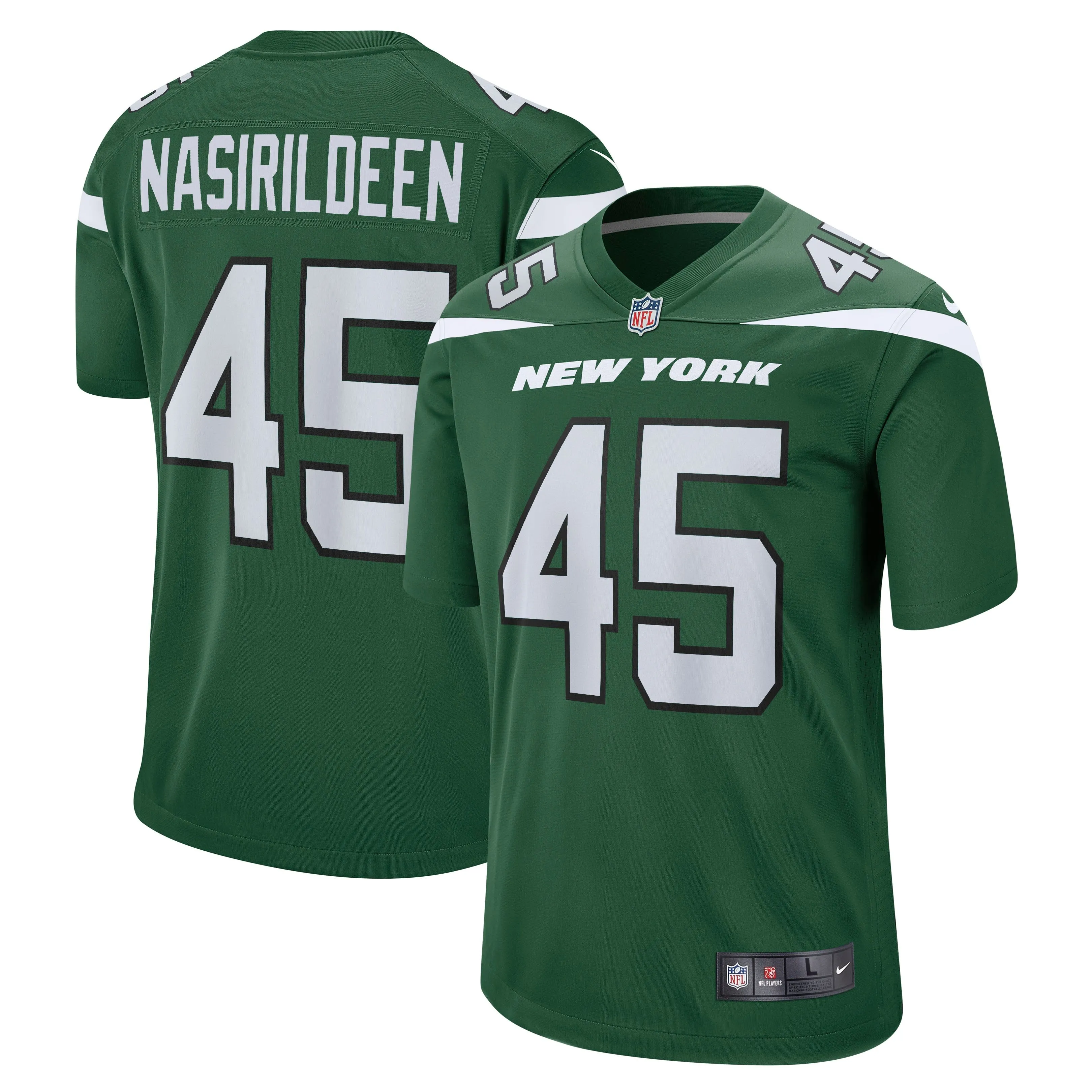 Hamsah Nasirildeen New York Jets  Game Jersey - Gotham Green