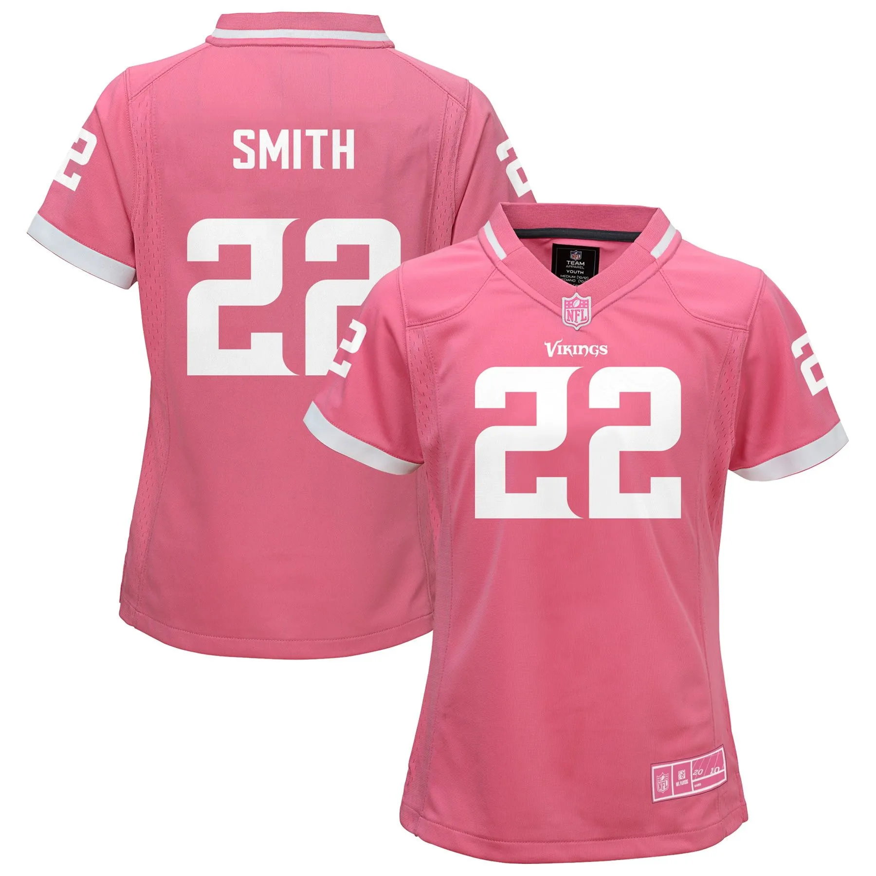 Harrison Smith Minnesota Vikings Youth Girls Bubble Gum Jersey - Pink