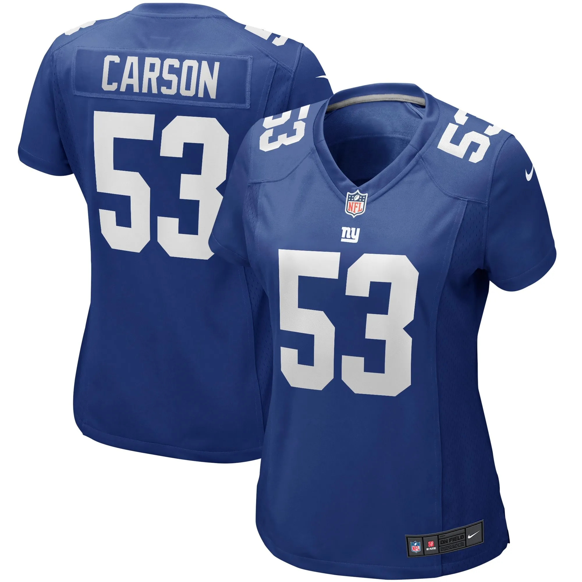 Harry Carson New York Giants  Women's Game Retired Player Jersey - Royal