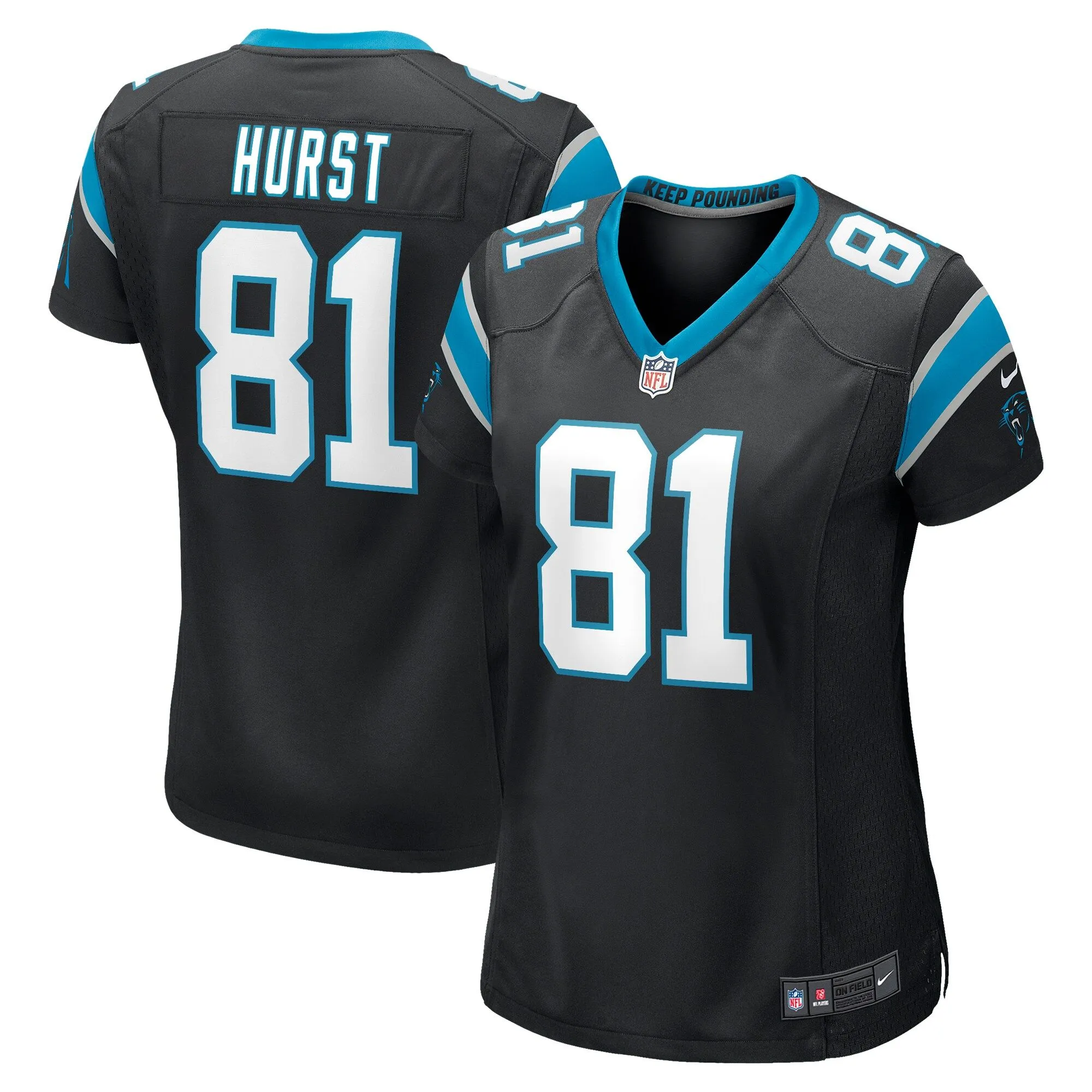 Hayden Hurst Carolina Panthers  Women's Game Player Jersey - Black