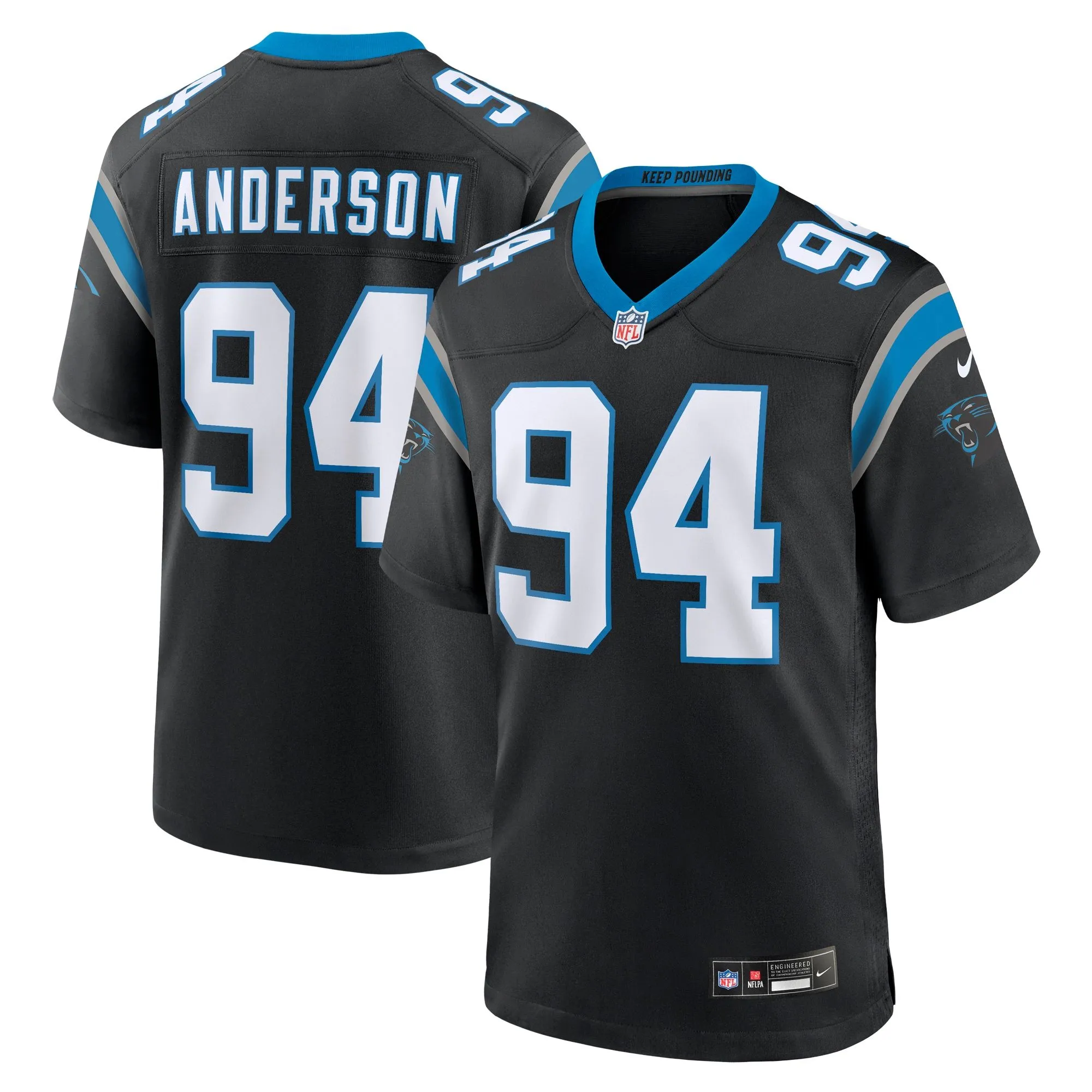 Henry Anderson Carolina Panthers  Team Game Jersey - Black