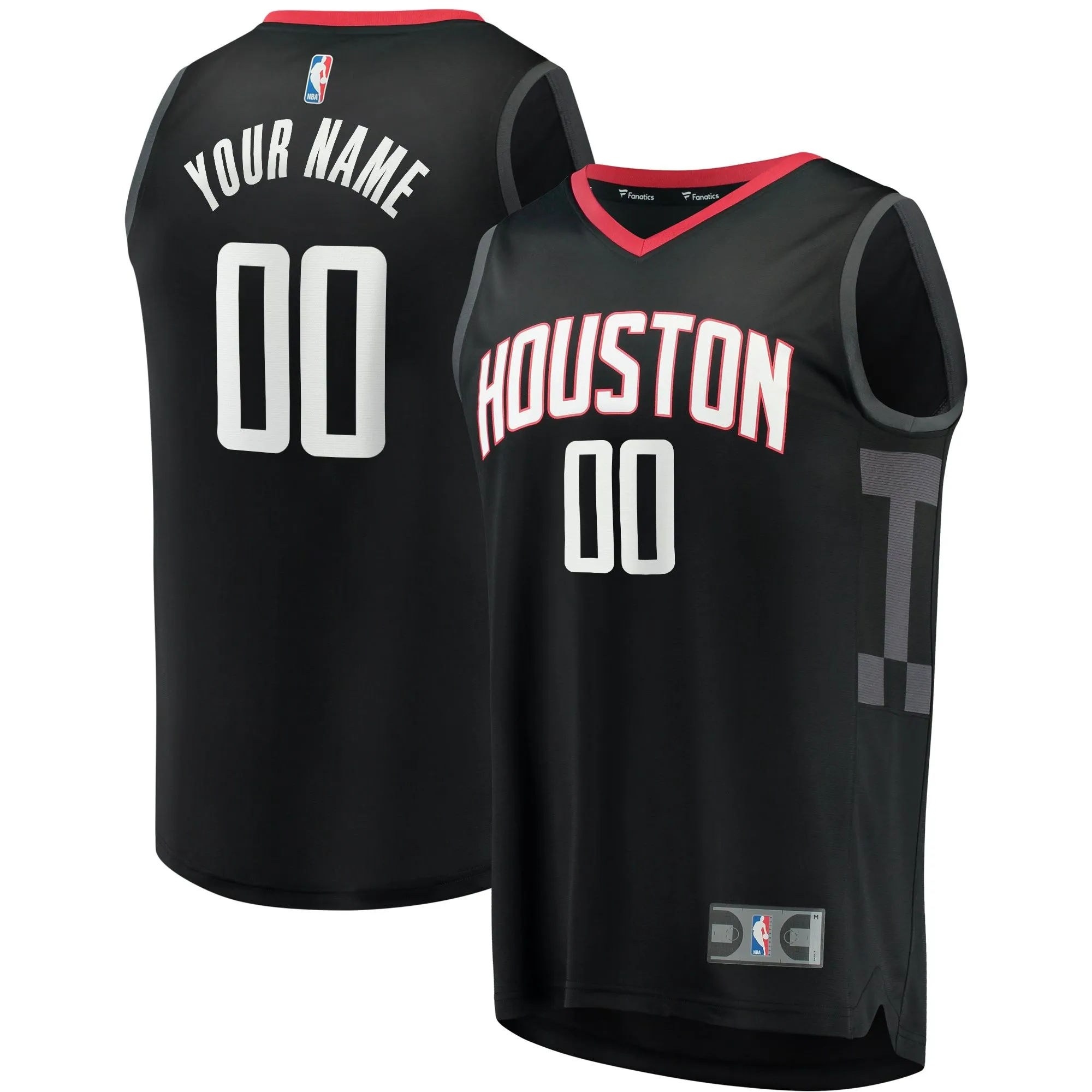 Houston Rockets Fanatics Branded Youth Fast Break Custom Replica Jersey - Statement Edition - Black