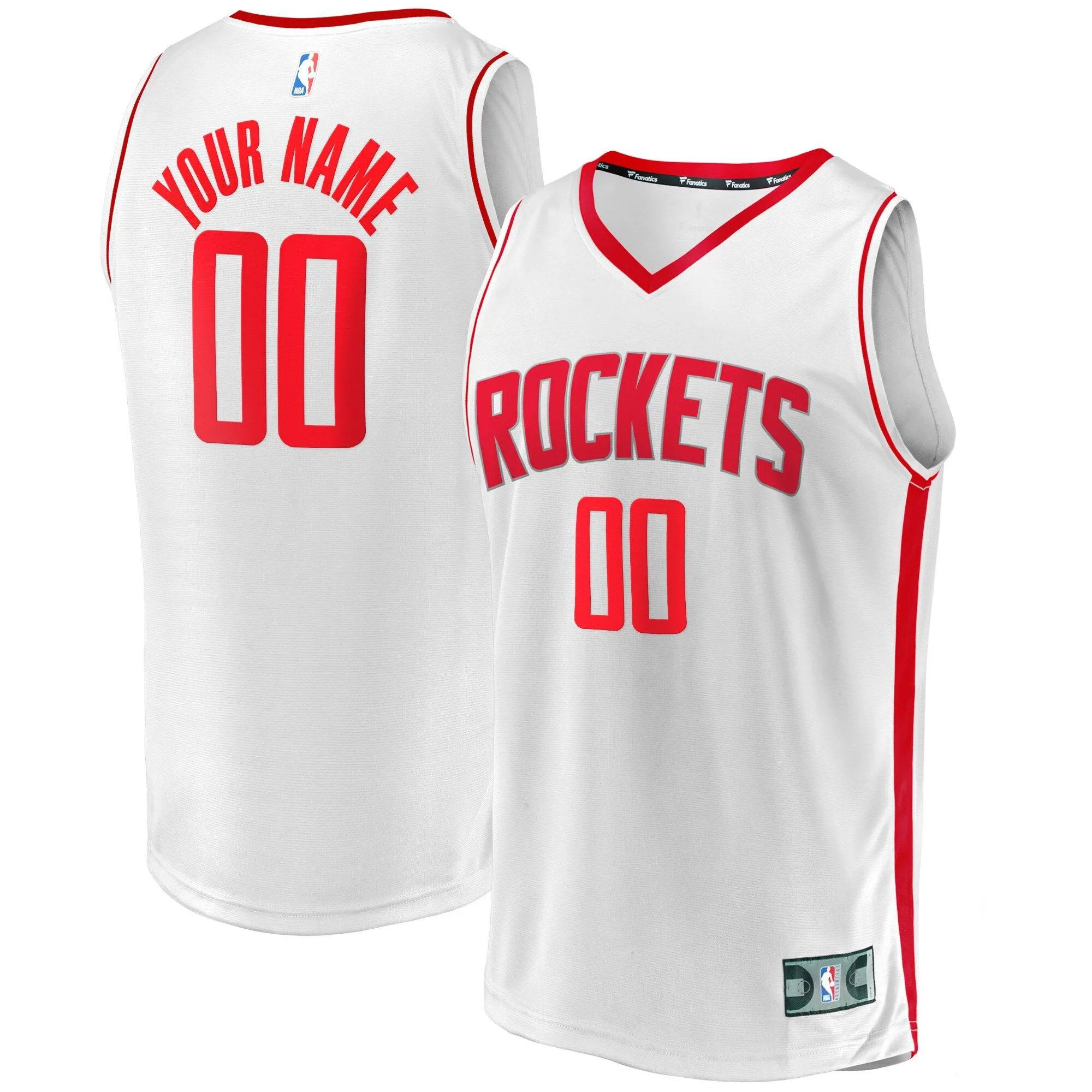 Houston Rockets Fanatics Branded Youth Fast Break Replica Custom Jersey - Association Edition - White