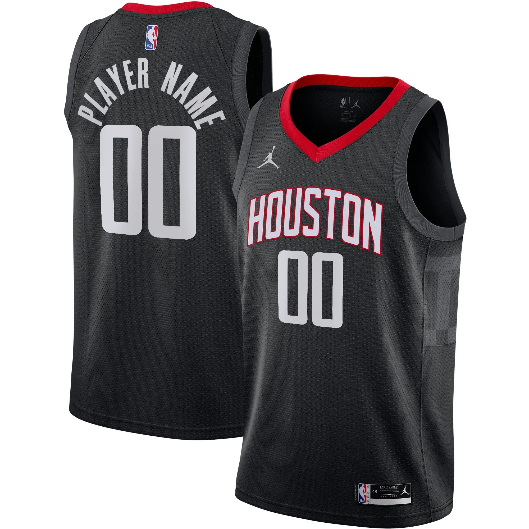 Houston Rockets Jordan Brand Swingman Custom Jersey - Statement Edition - Black