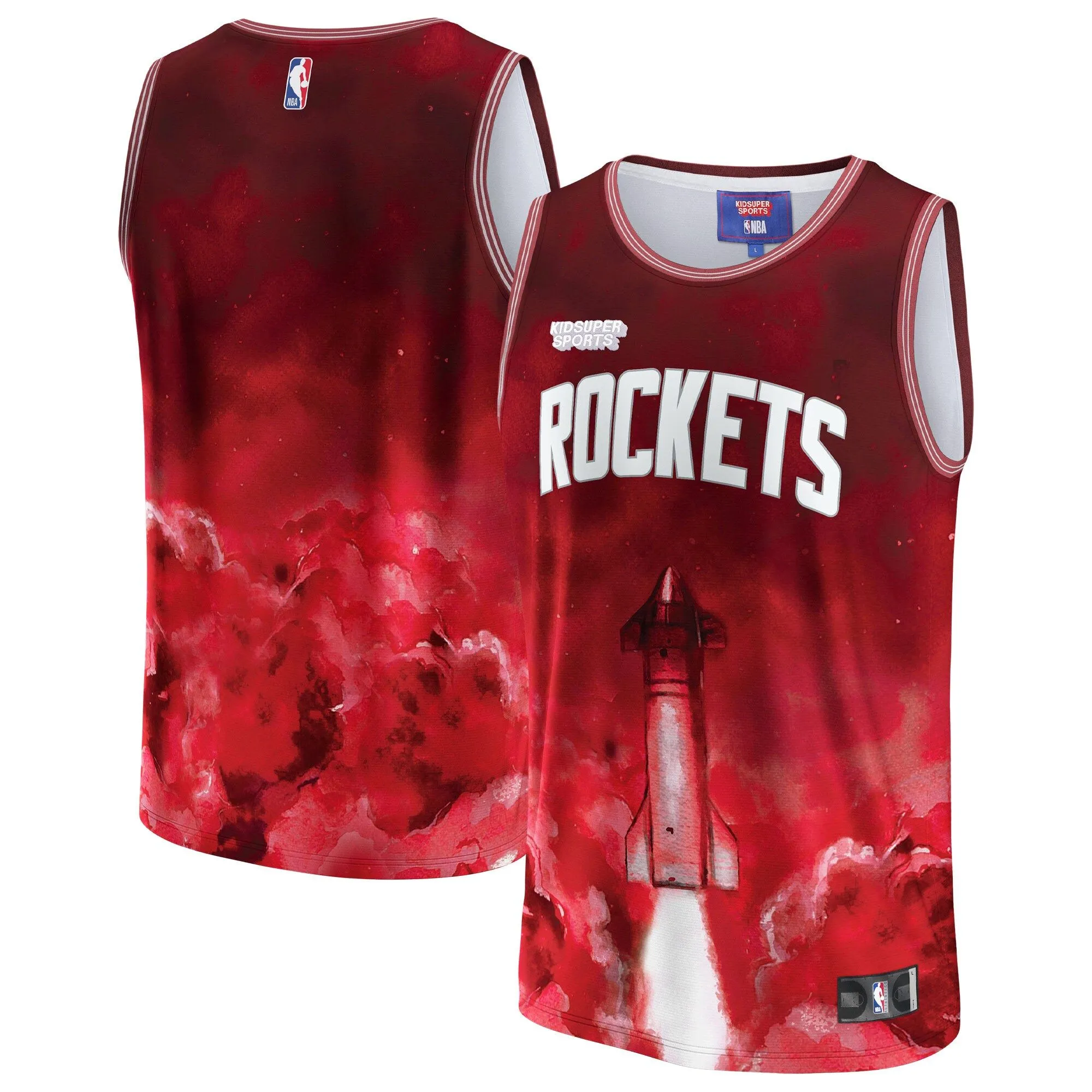 Houston Rockets NBA & KidSuper Studios By Fanatics Unisex Hometown Jersey - Red