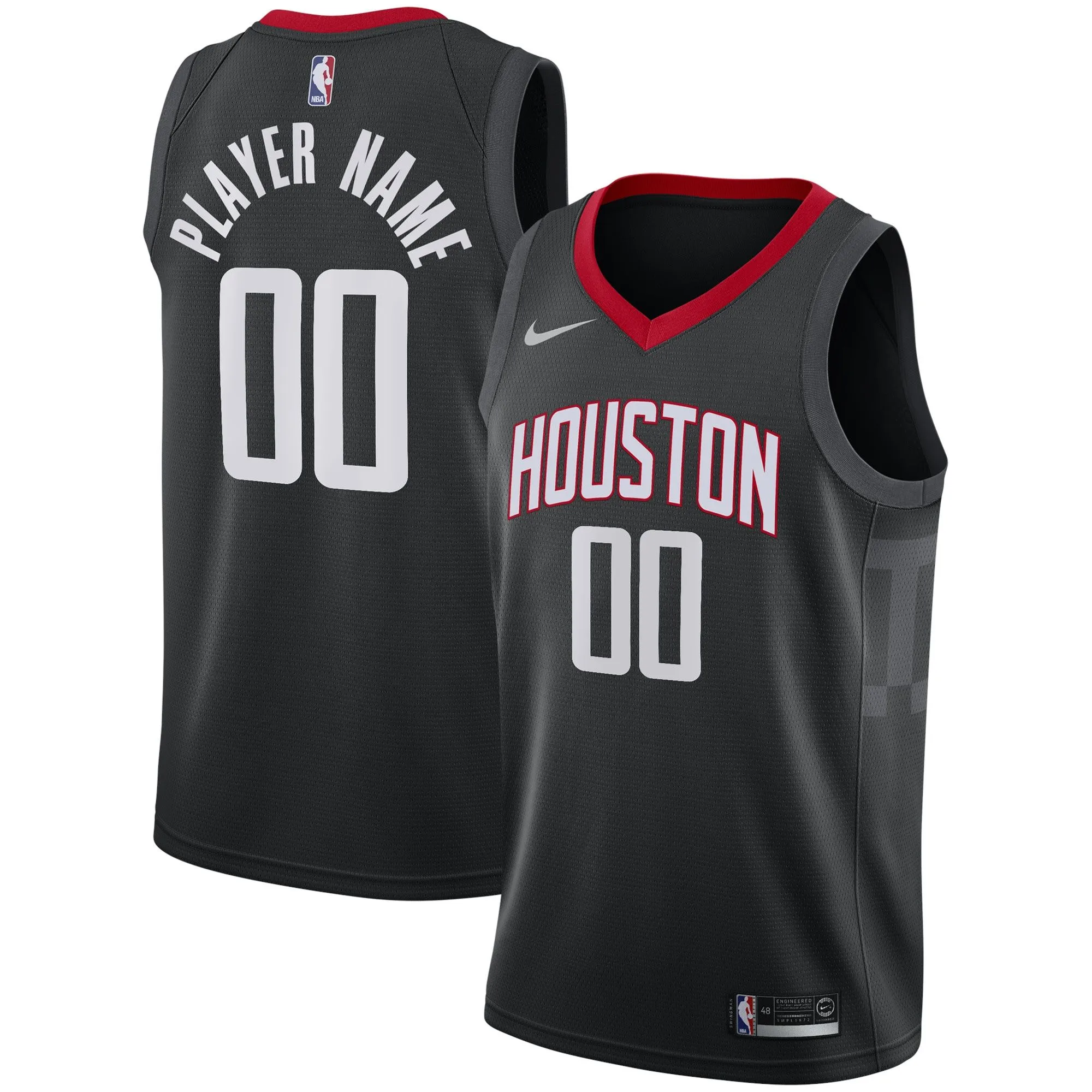 Houston Rockets  Swingman Custom Jersey Black - Statement Edition