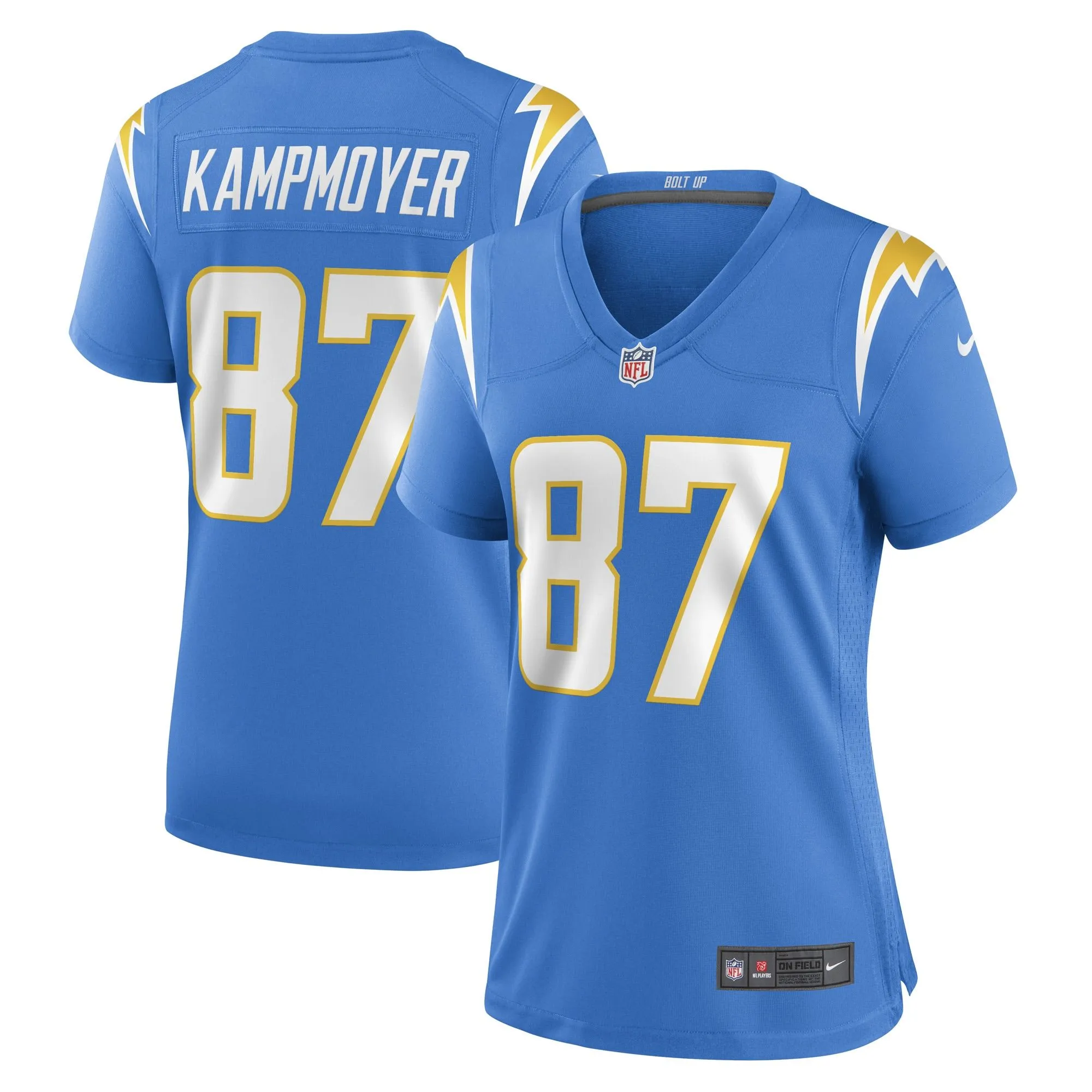 Hunter Kampmoyer Los Angeles Chargers  Women's Game Player Jersey - Powder Blue