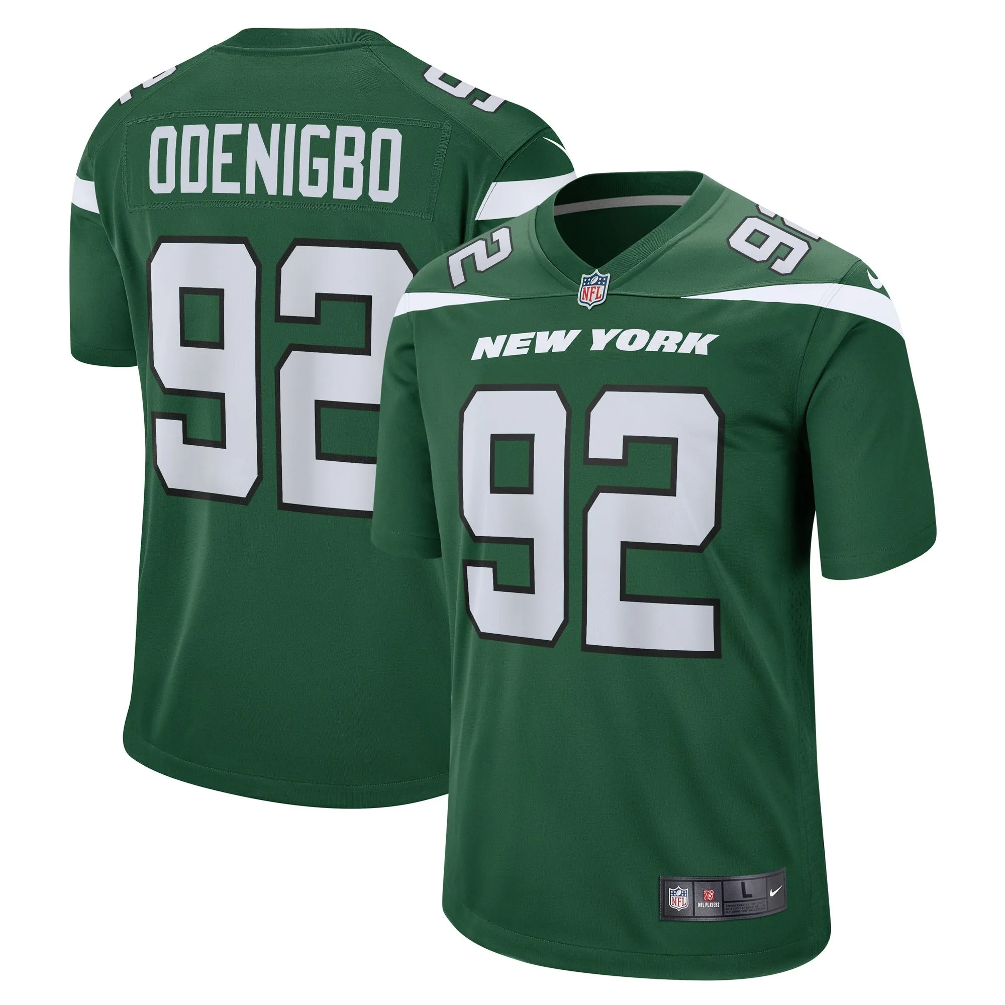 Ifeadi Odenigbo New York Jets   Game Jersey - Gotham Green