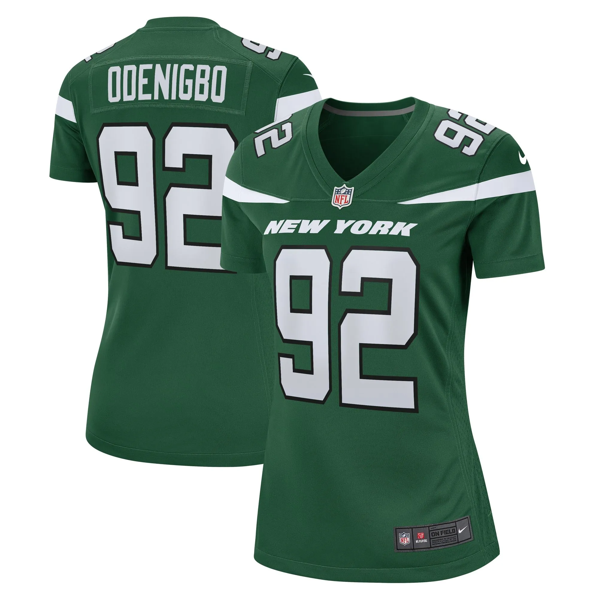 Ifeadi Odenigbo New York Jets  Women's  Game Jersey - Gotham Green