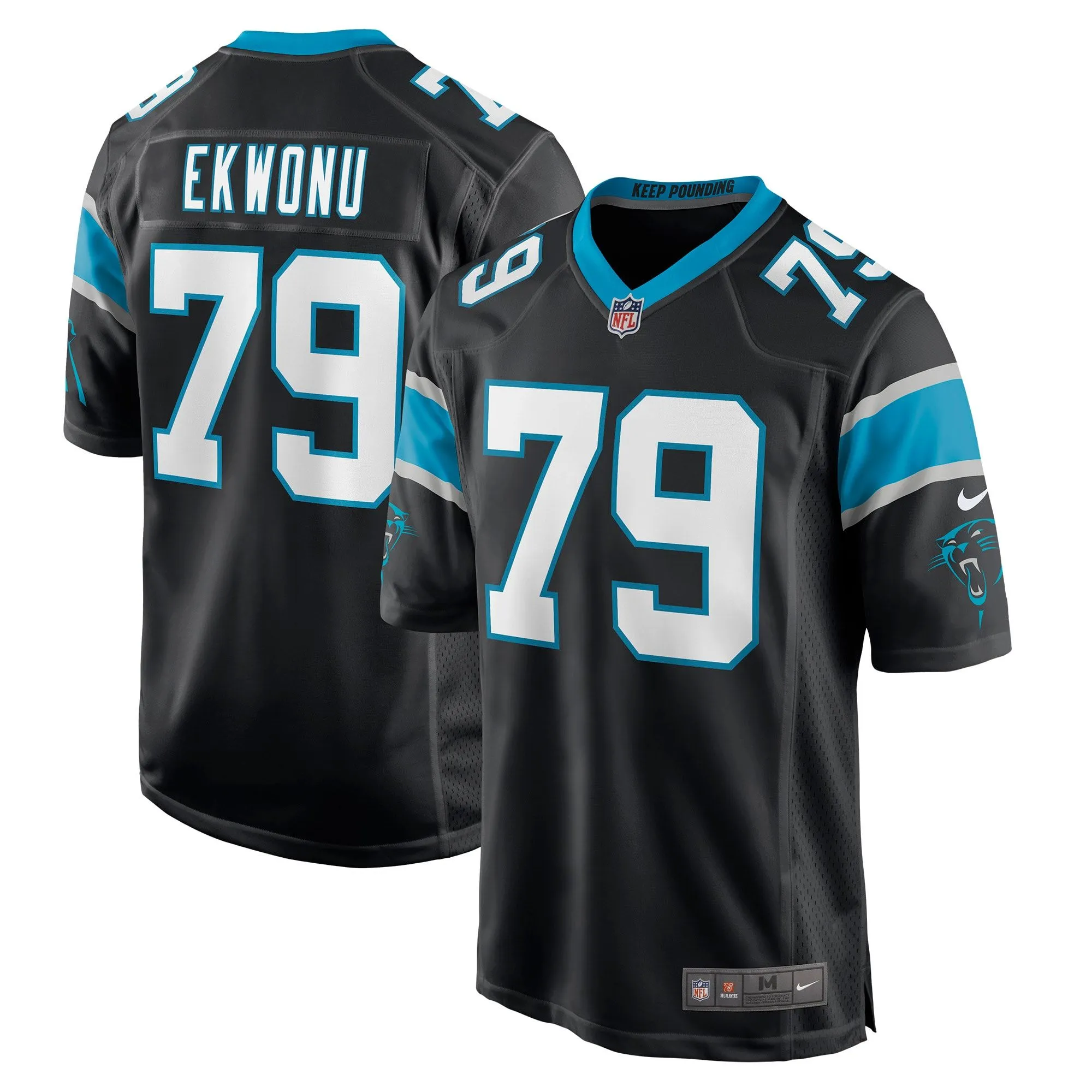 Ikem Ekwonu Carolina Panthers  Player Game Jersey - Black