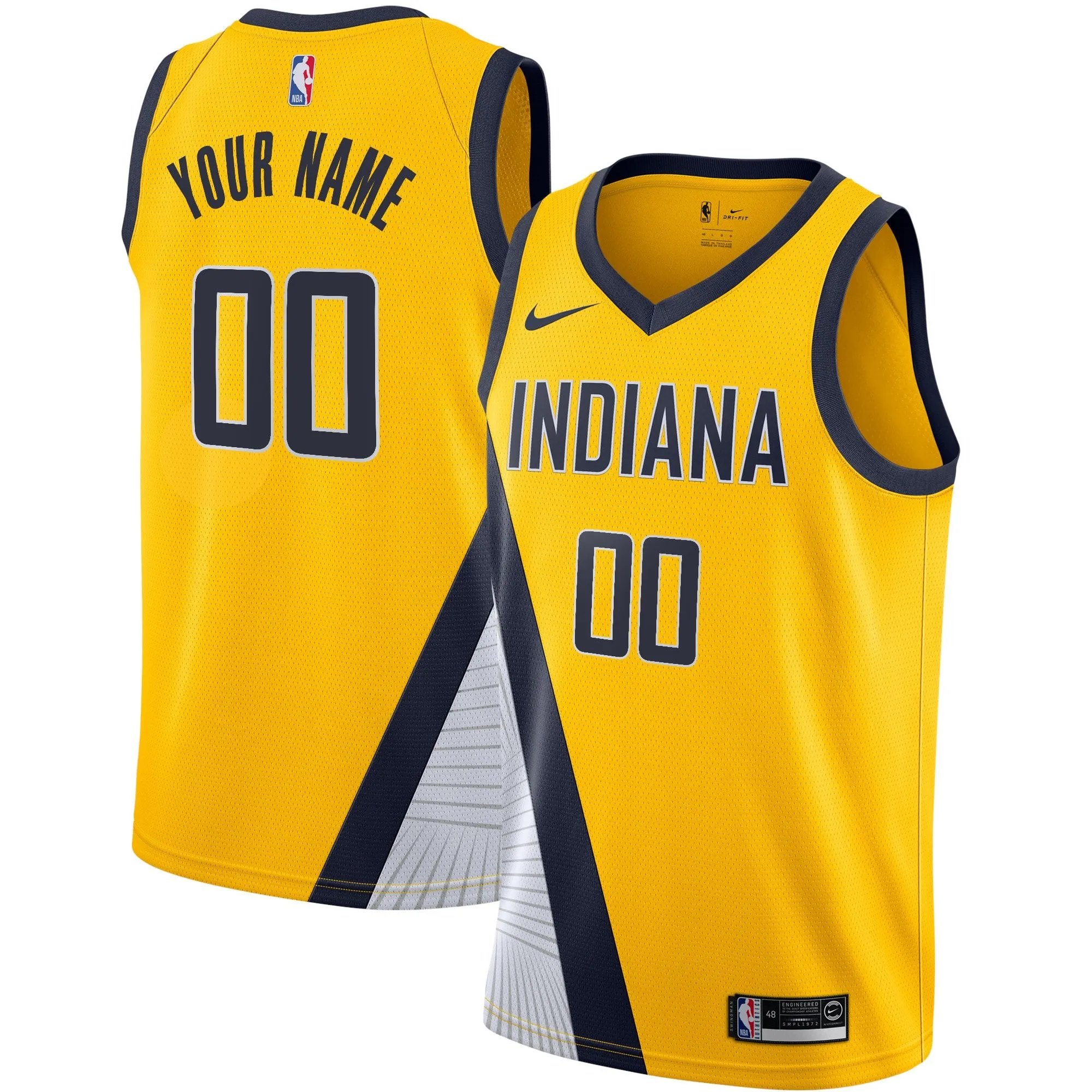 Indiana Pacers  2019/20 Custom Swingman Jersey Yellow - Statement Edition