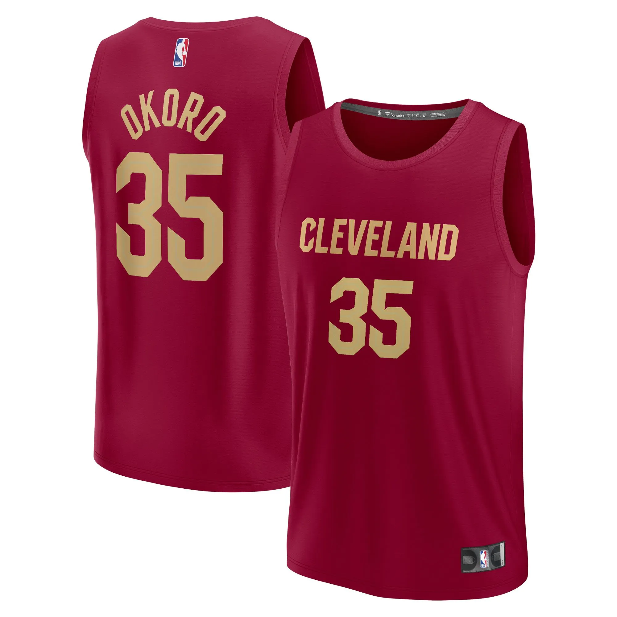 Isaac Okoro Cleveland Cavaliers Fanatics Branded Fast Break Replica Jersey - Icon Edition - Wine