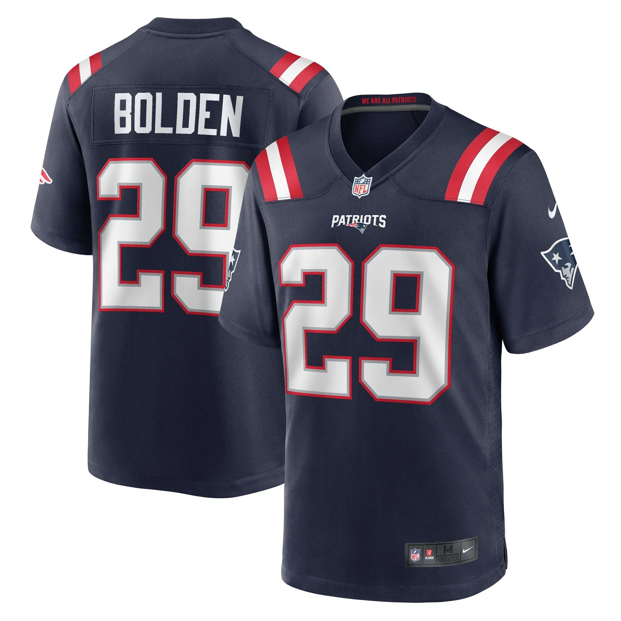 Isaiah Bolden New England Patriots  Team Game Jersey -  Navy