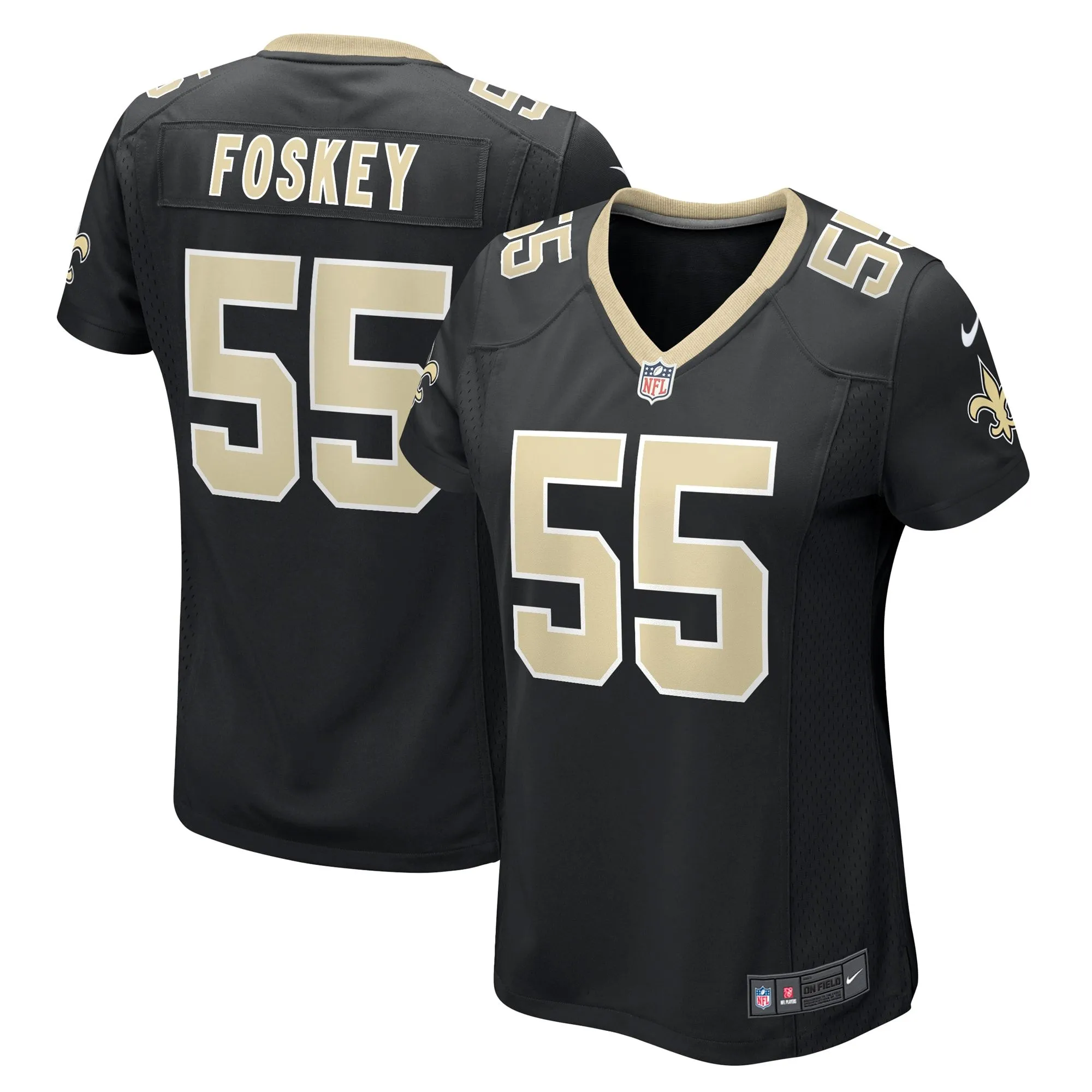 Isaiah Foskey New Orleans Saints  Women's Team Game Jersey -  Black