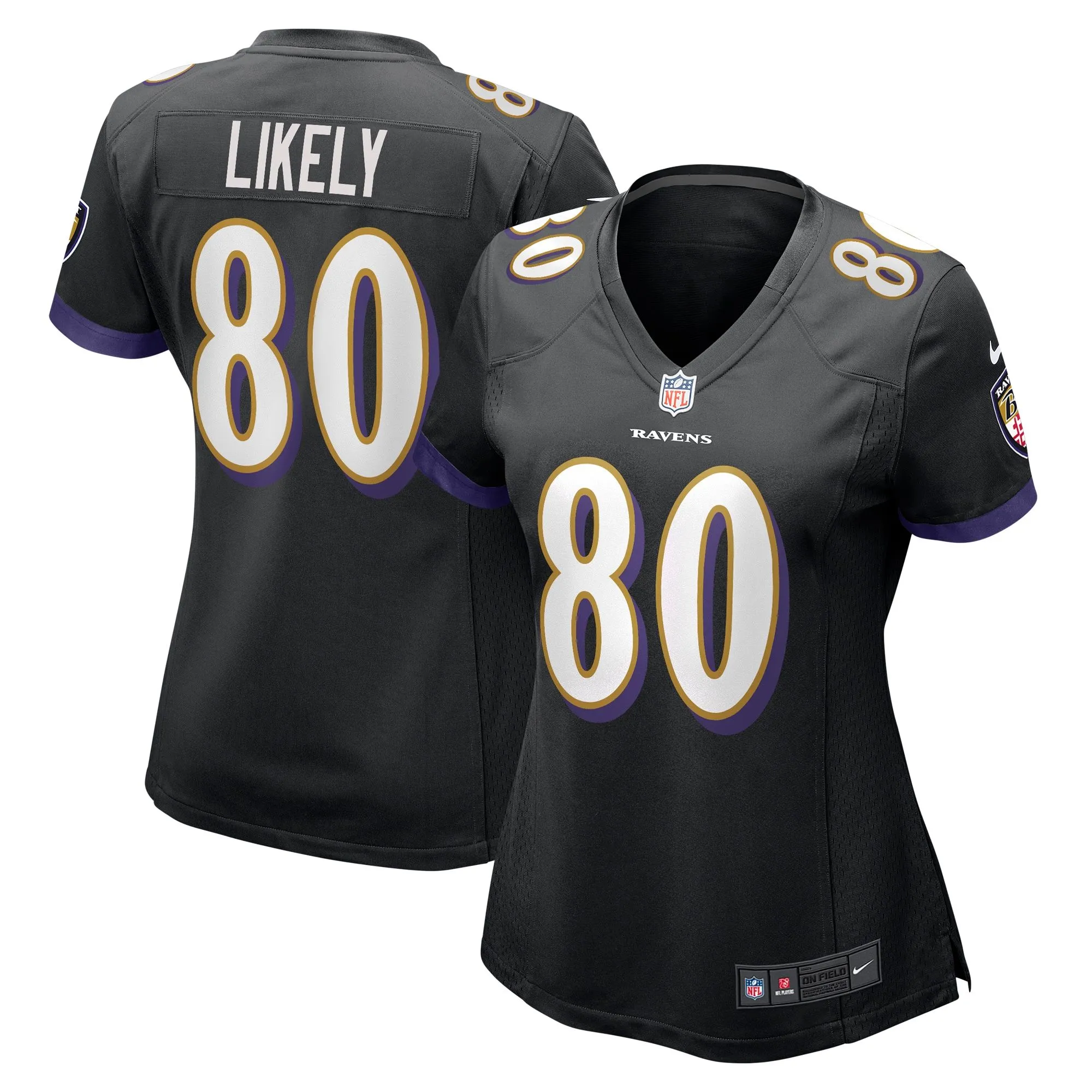 Isaiah Likely Baltimore Ravens  Women's Alternate Game Jersey - Black