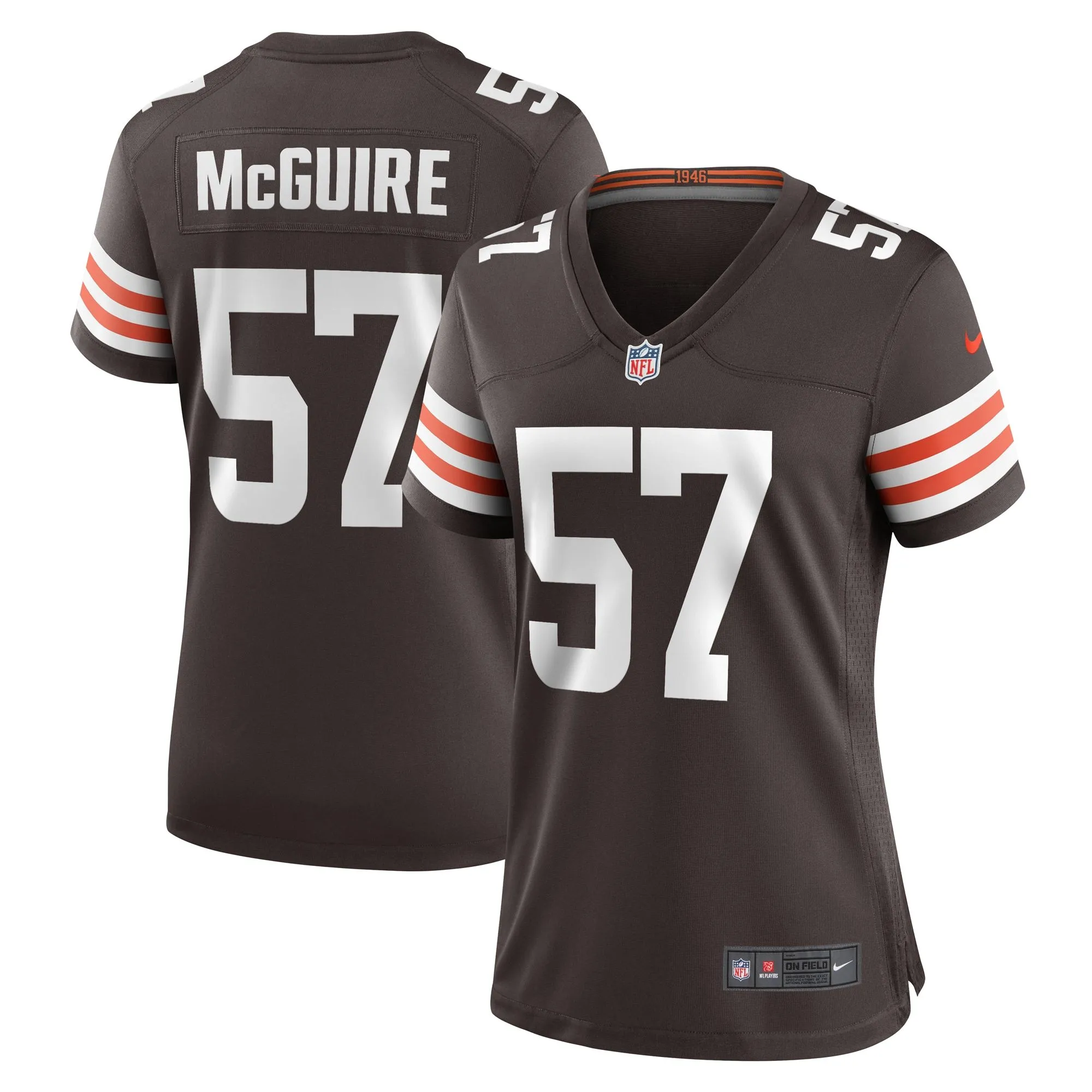 Isaiah McGuire Cleveland Browns  Women's Team Game Jersey -  Brown