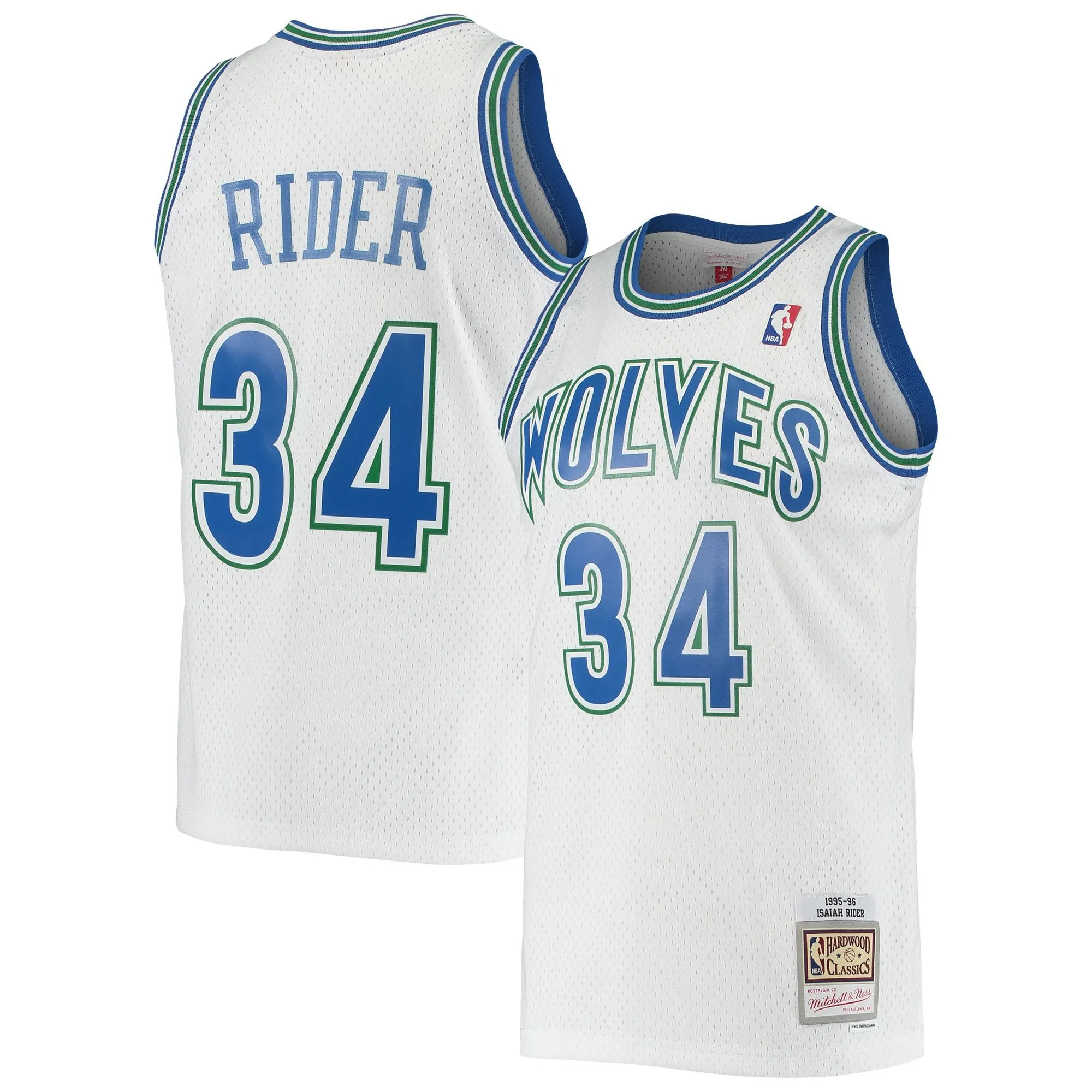 Isaiah Rider Minnesota Timberwolves Mitchell & Ness 1995/96 Hardwood Classics Swingman Jersey - White