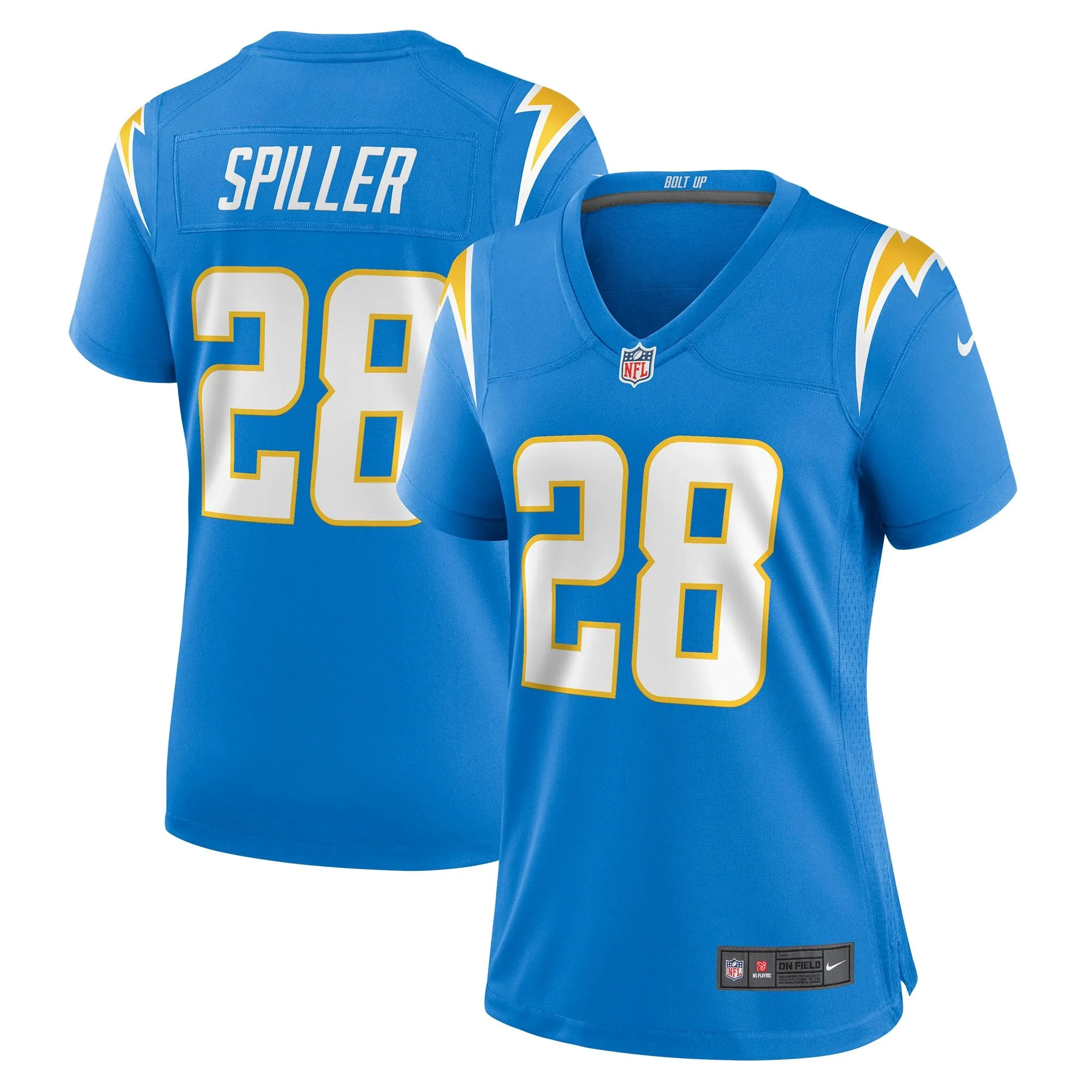 Isaiah Spiller Los Angeles Chargers  Women's Game Jersey - Powder Blue