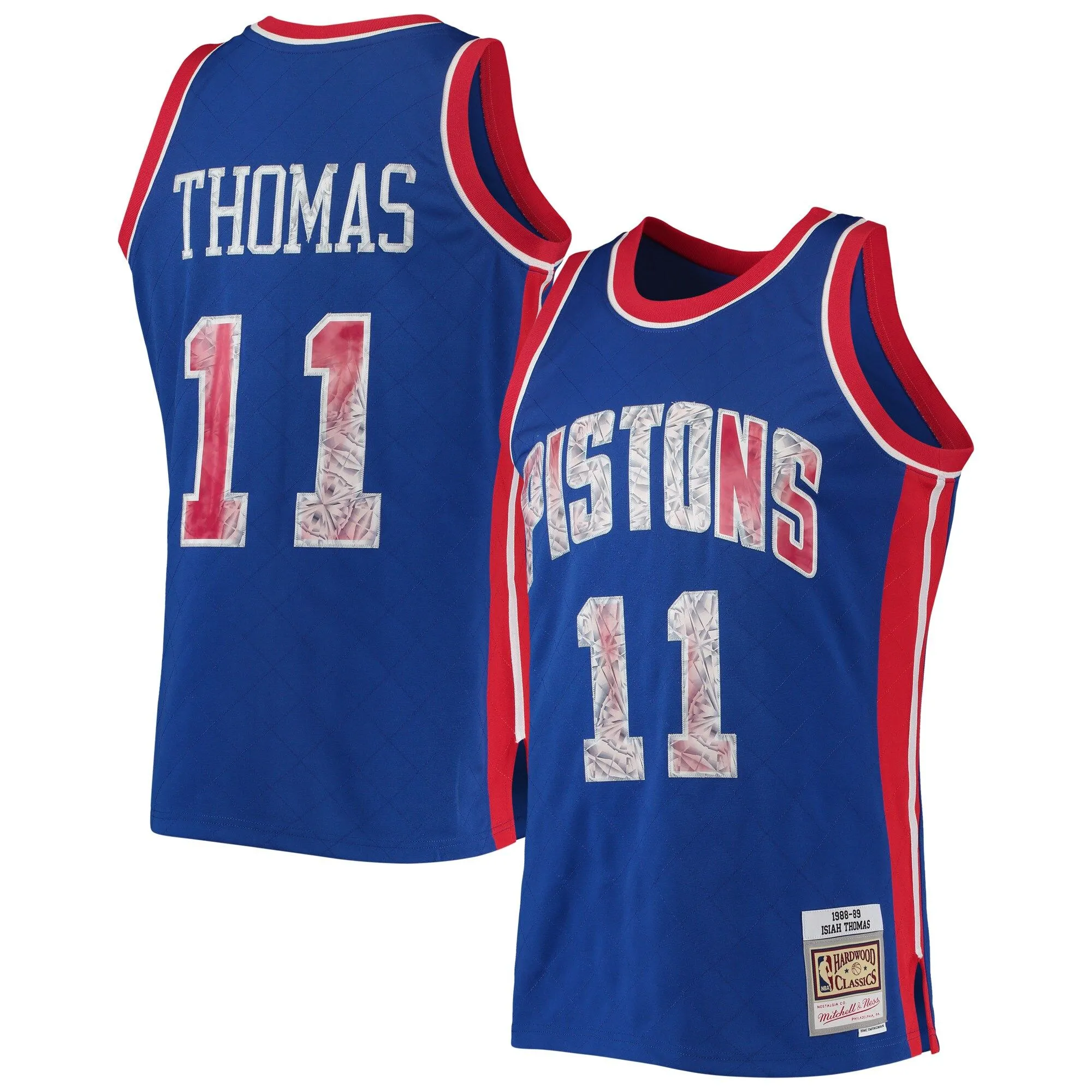 Isiah Thomas Detroit Pistons Mitchell & Ness 1988/89 Hardwood Classics NBA 75th Anniversary Diamond Swingman Jersey - Blue